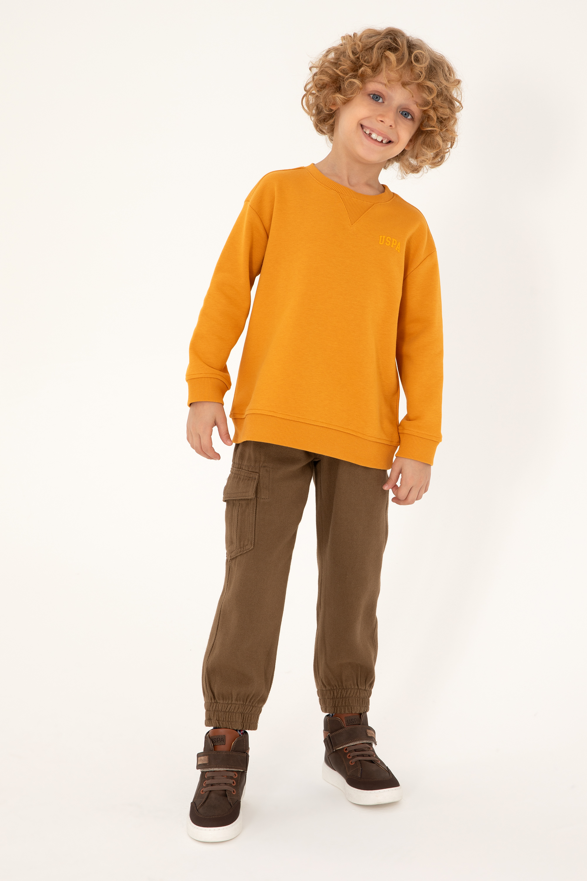 شلوار کانواس خاکی جاگر پسرانه یو اس پولو | US POLO ASSN