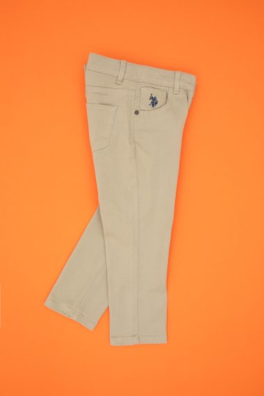 شلوار کانواس  خاکی روشن  اندامی  پسرانه یو اس پولو | US POLO ASSN