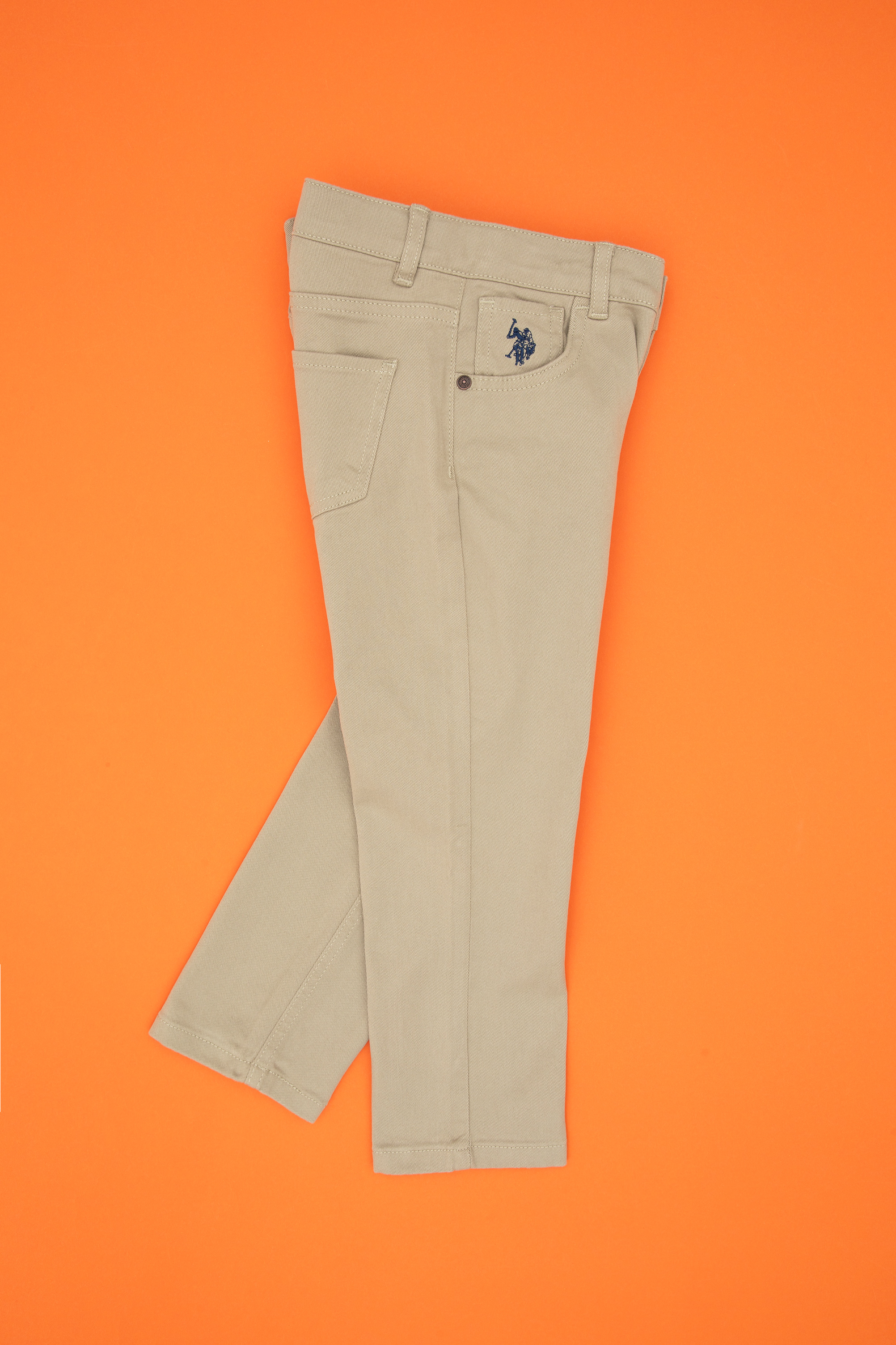 شلوار کانواس خاکی روشن اندامی پسرانه یو اس پولو | US POLO ASSN