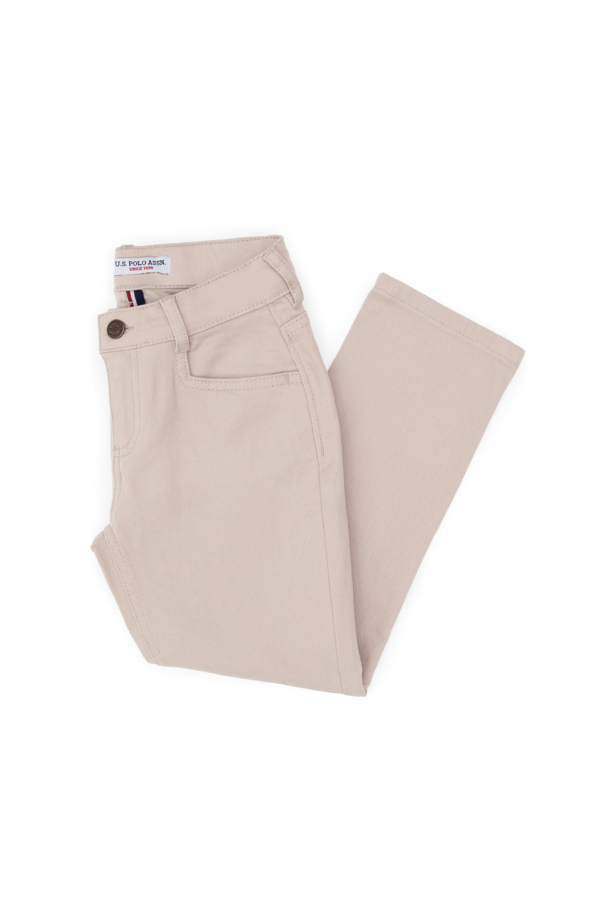 شلوار کانواس خاکستری اندامی پسرانه یو اس پولو | US POLO ASSN