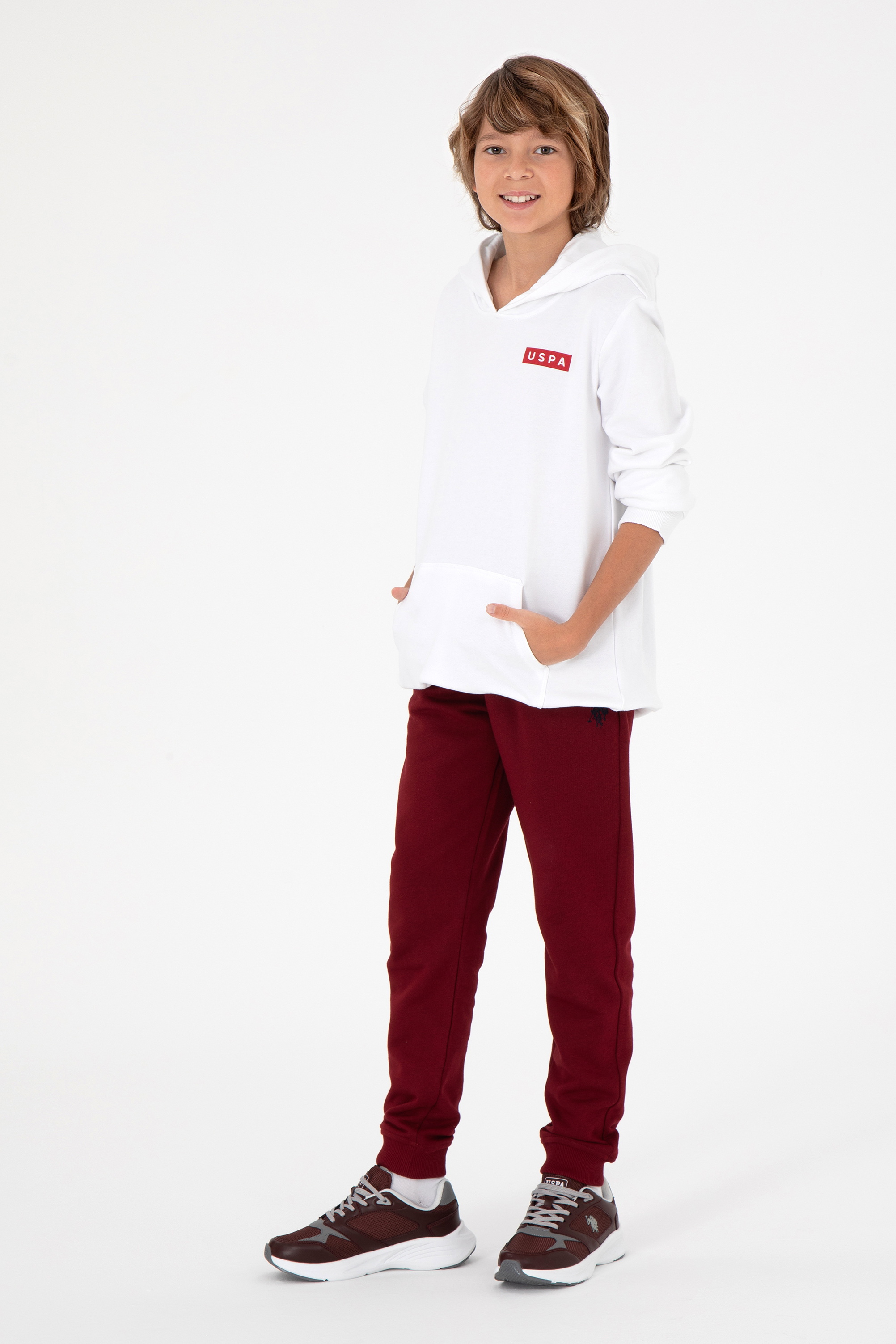شلوار ورزشی بورگاندی رگولار پسرانه یو اس پولو | US POLO ASSN