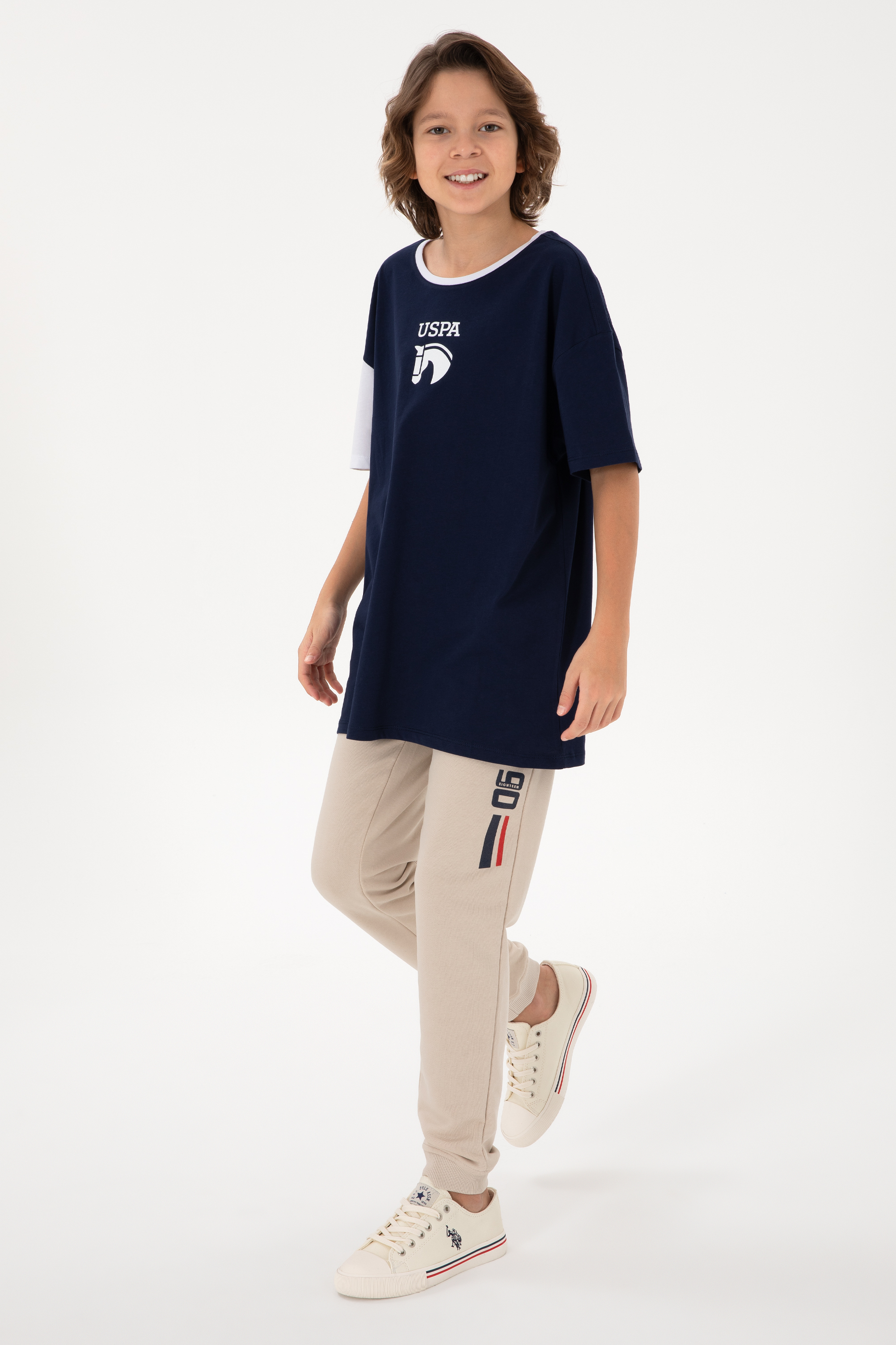 شلوار ورزشی خاکستری رگولار پسرانه یو اس پولو | US POLO ASSN