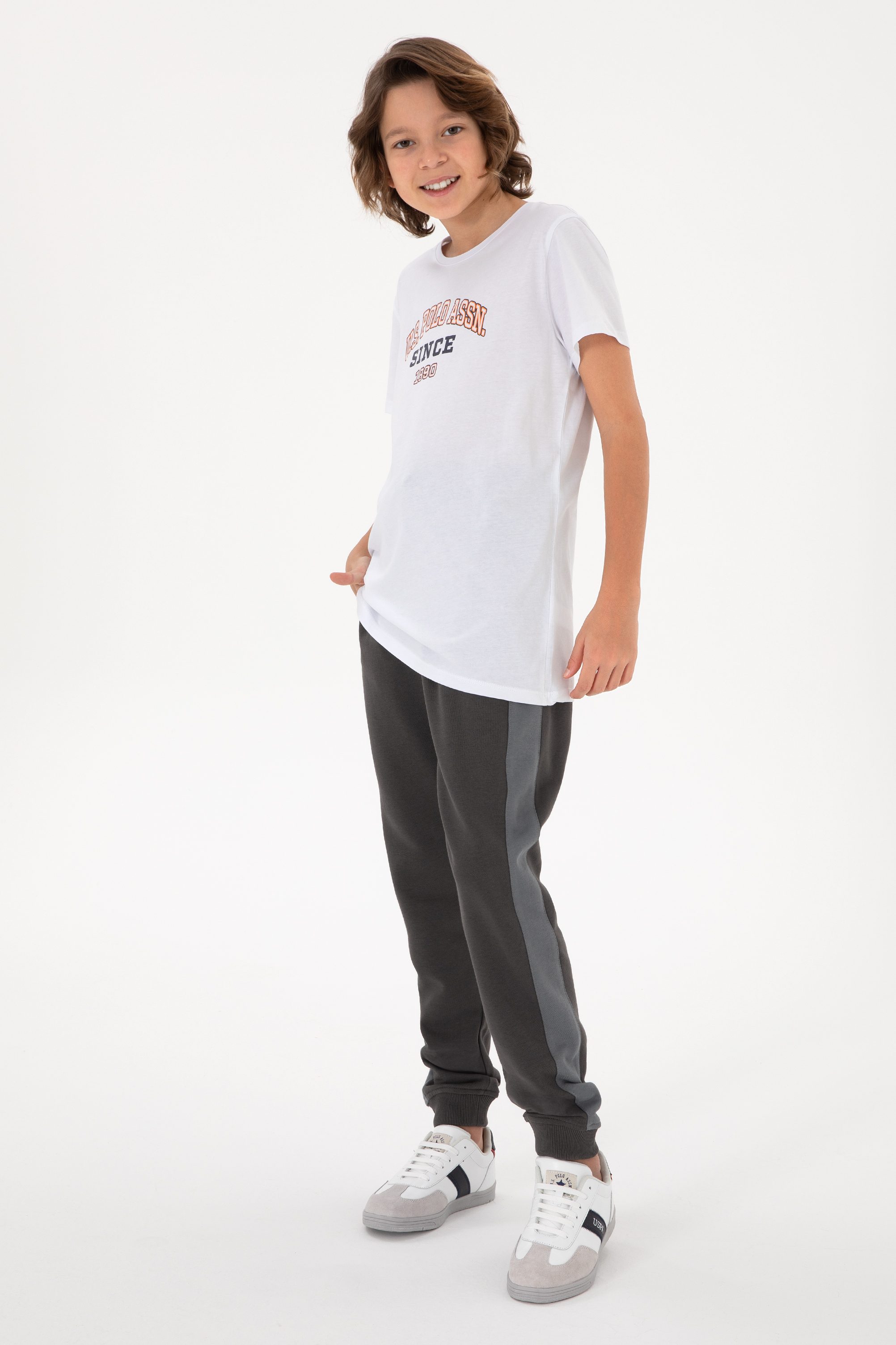 شلوار ورزشی زغالی رگولار پسرانه یو اس پولو | US POLO ASSN