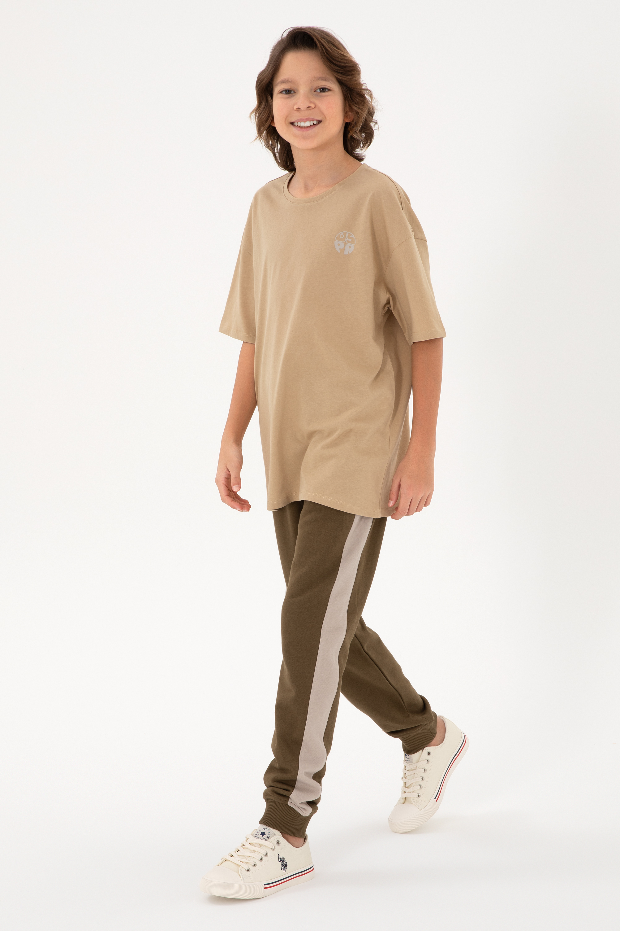 شلوار ورزشی خاکی رگولار پسرانه یو اس پولو | US POLO ASSN