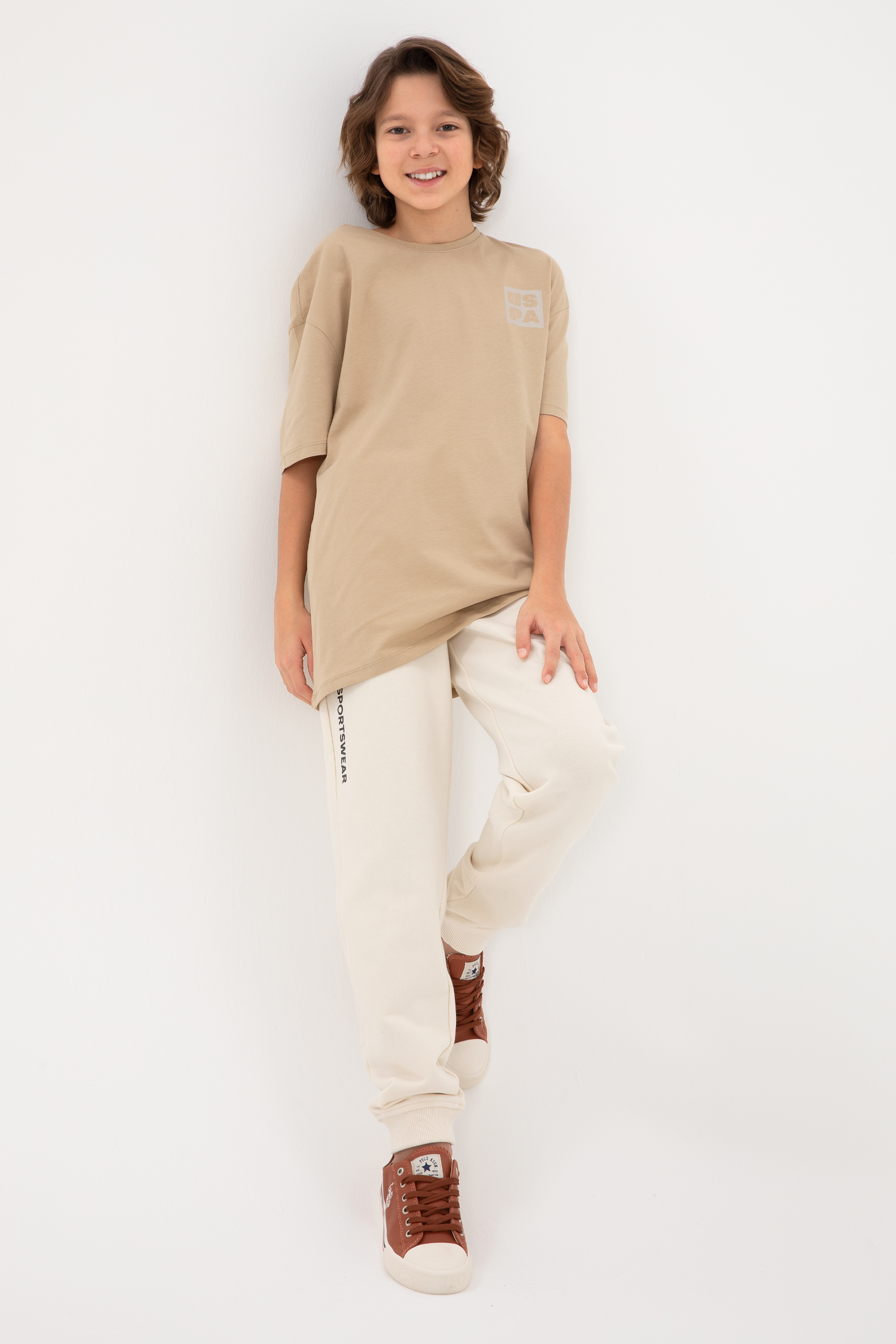 شلوار ورزشی سفید رگولار پسرانه یو اس پولو | US POLO ASSN
