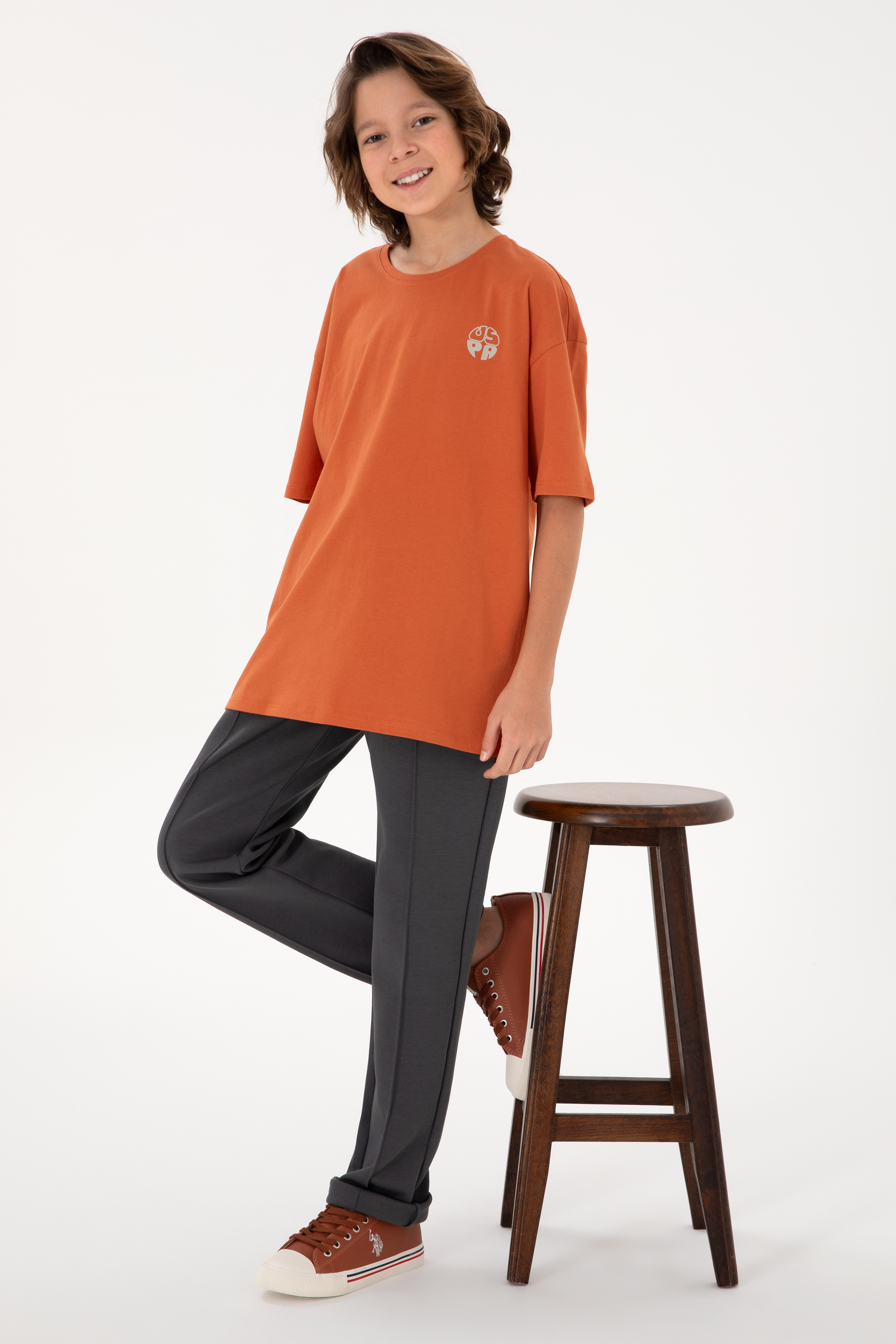 شلوار ورزشی زغالی رگولار پسرانه یو اس پولو | US POLO ASSN