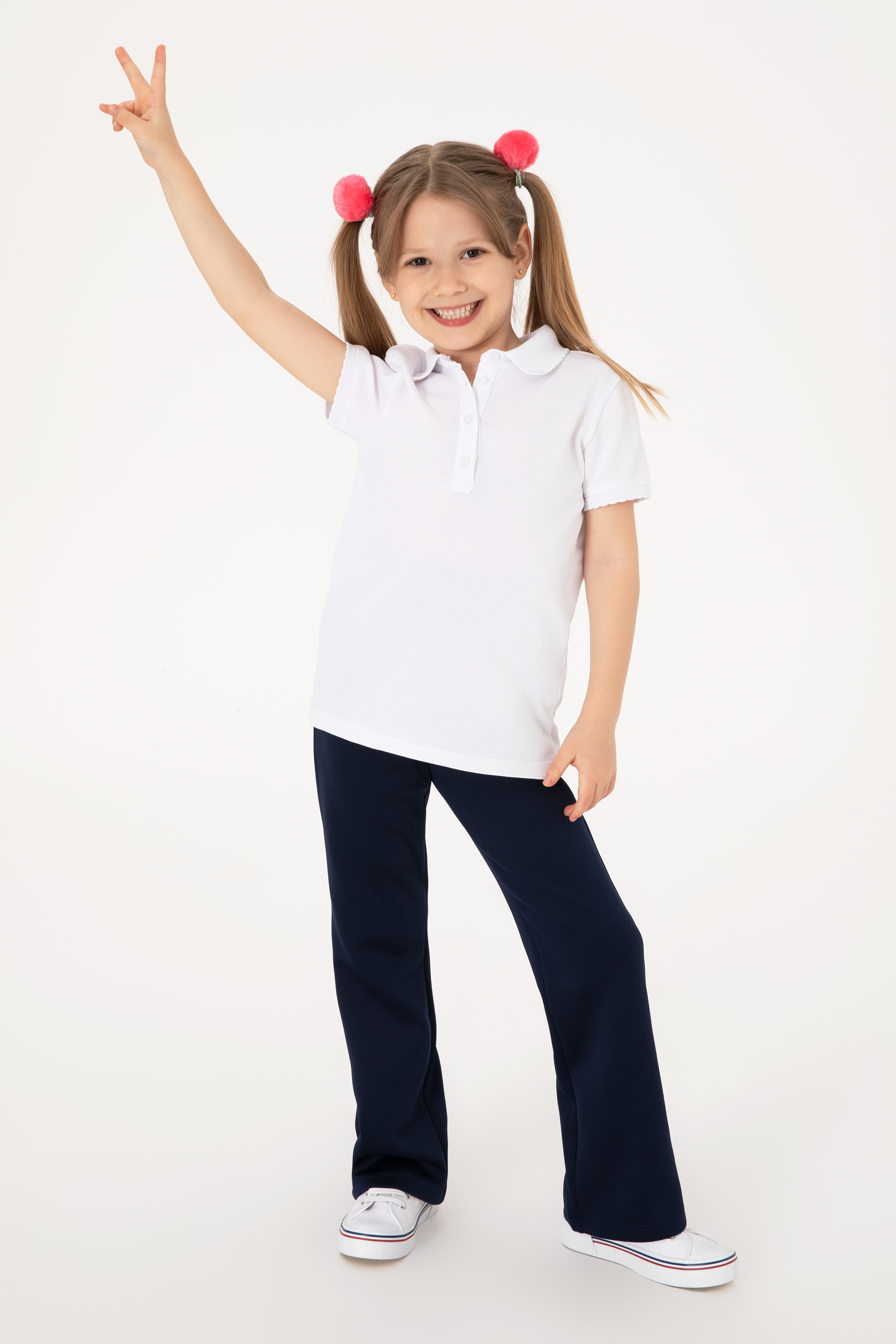 شلوار ورزشی لاجورد FLARE HIGH WAIST دخترانه یو اس پولو | US POLO ASSN
