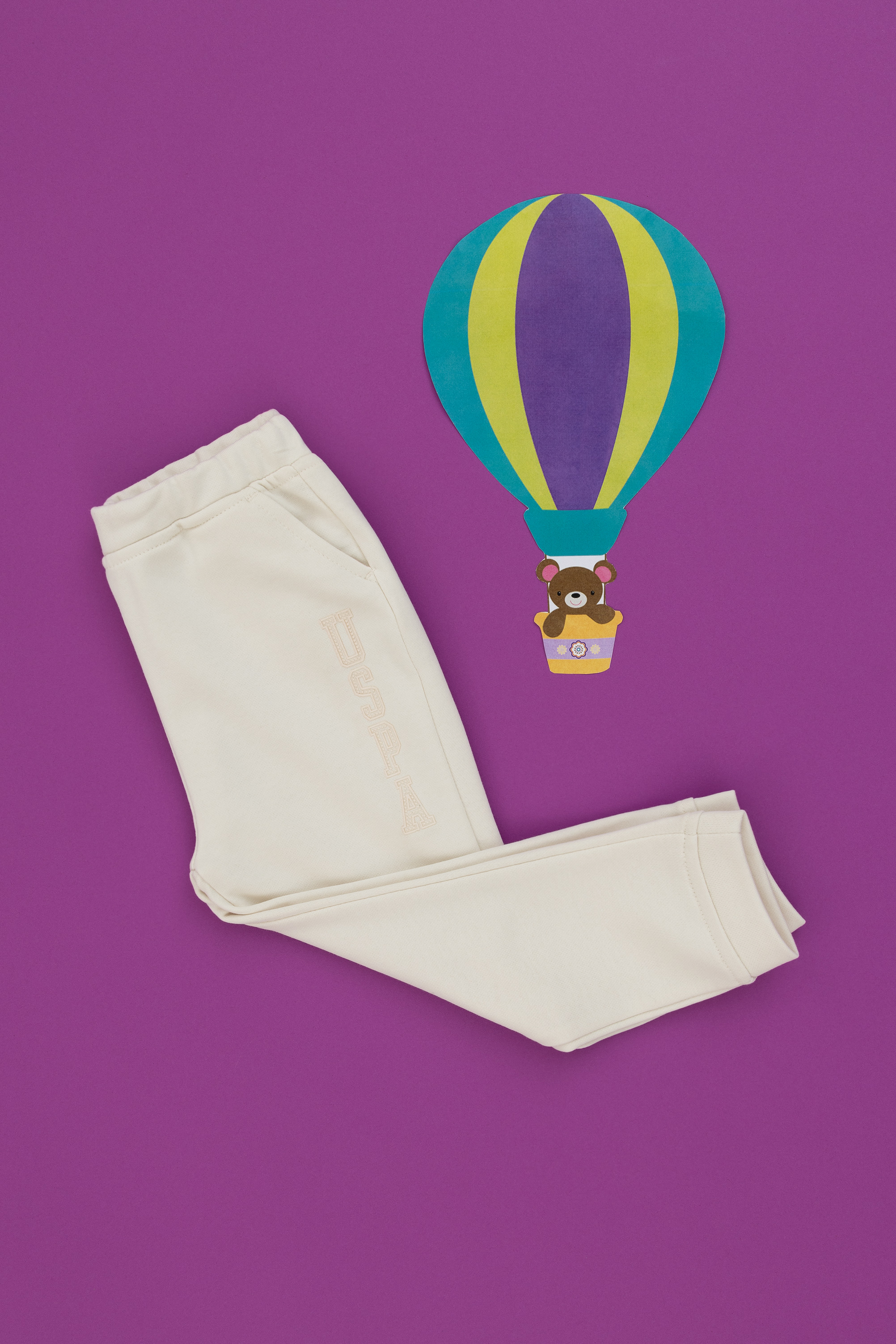 شلوار ورزشی سفید استاندارد فیت دخترانه یو اس پولو | US POLO ASSN