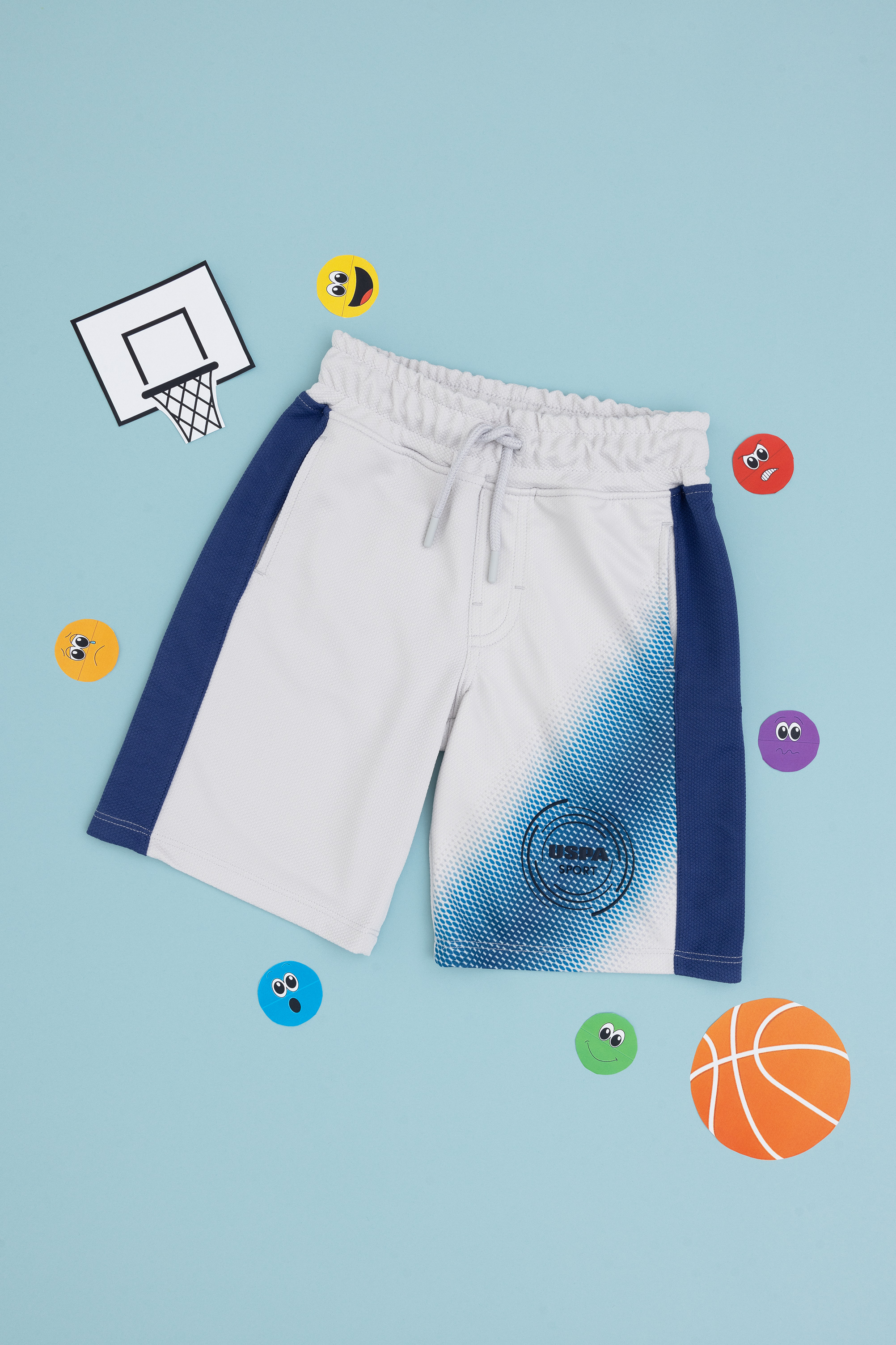 شلوارک خاکستری روشن رگولار پسرانه یو اس پولو | US POLO ASSN