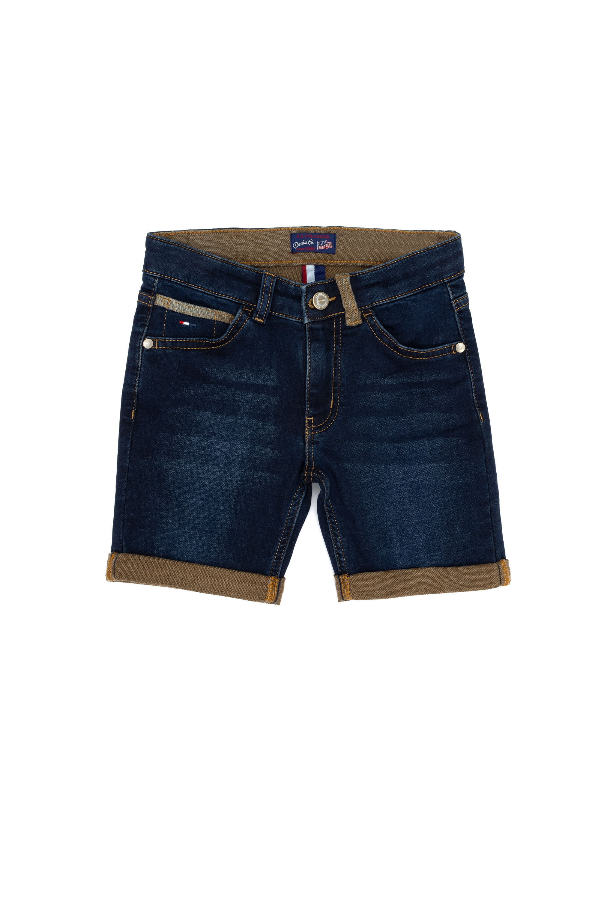 شلوارک جین سورمه ای روشن بیسیک پسرانه یو اس پولو | US POLO ASSN