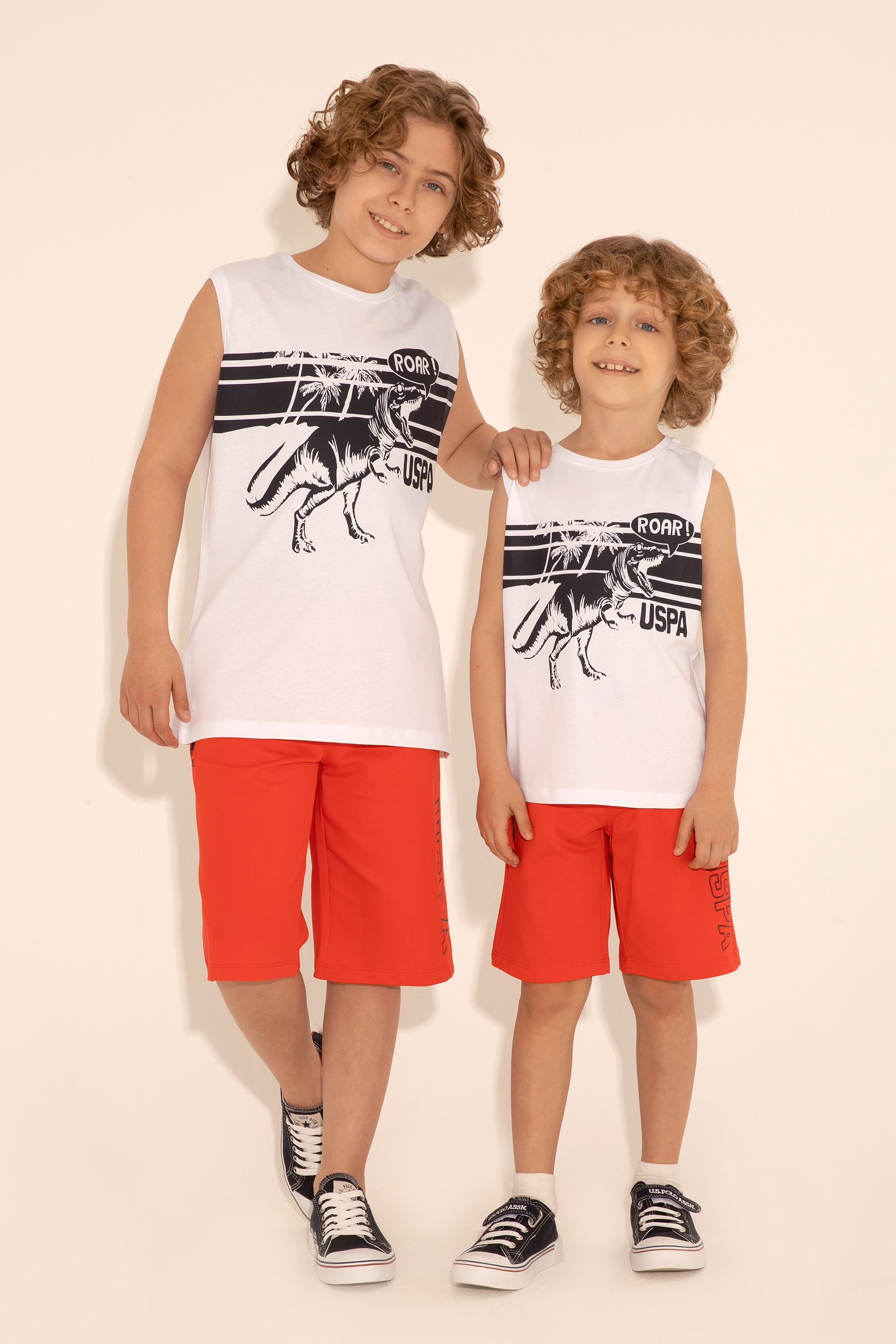 شلوارک قرمز رگولار پسرانه یو اس پولو | US POLO ASSN