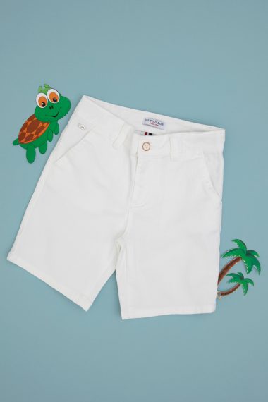 شلوارک  سفید  بیسیک  پسرانه یو اس پولو | US POLO ASSN
