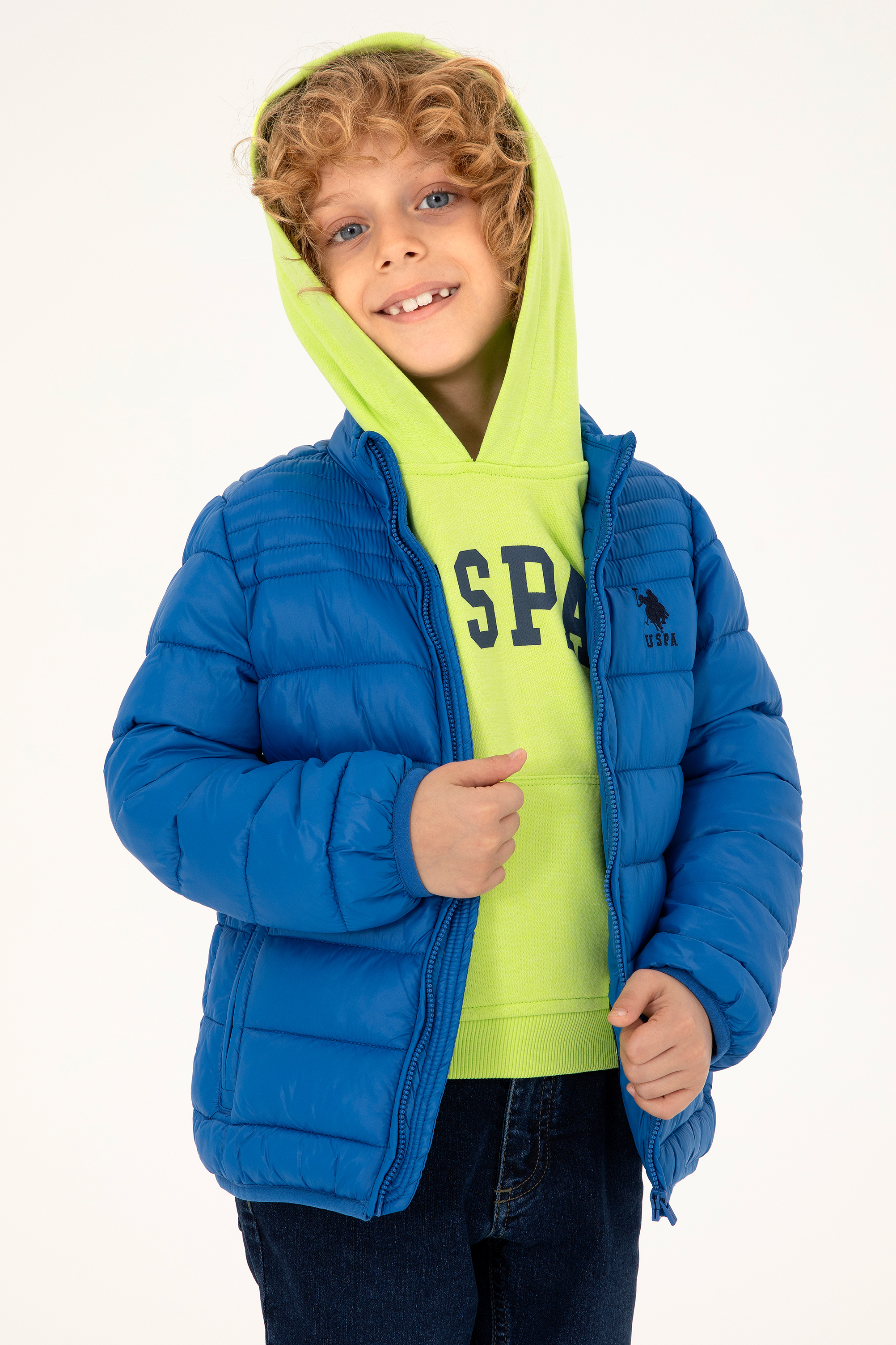 کاپشن آبی کوبالت BASIC پسرانه یو اس پولو | US POLO ASSN