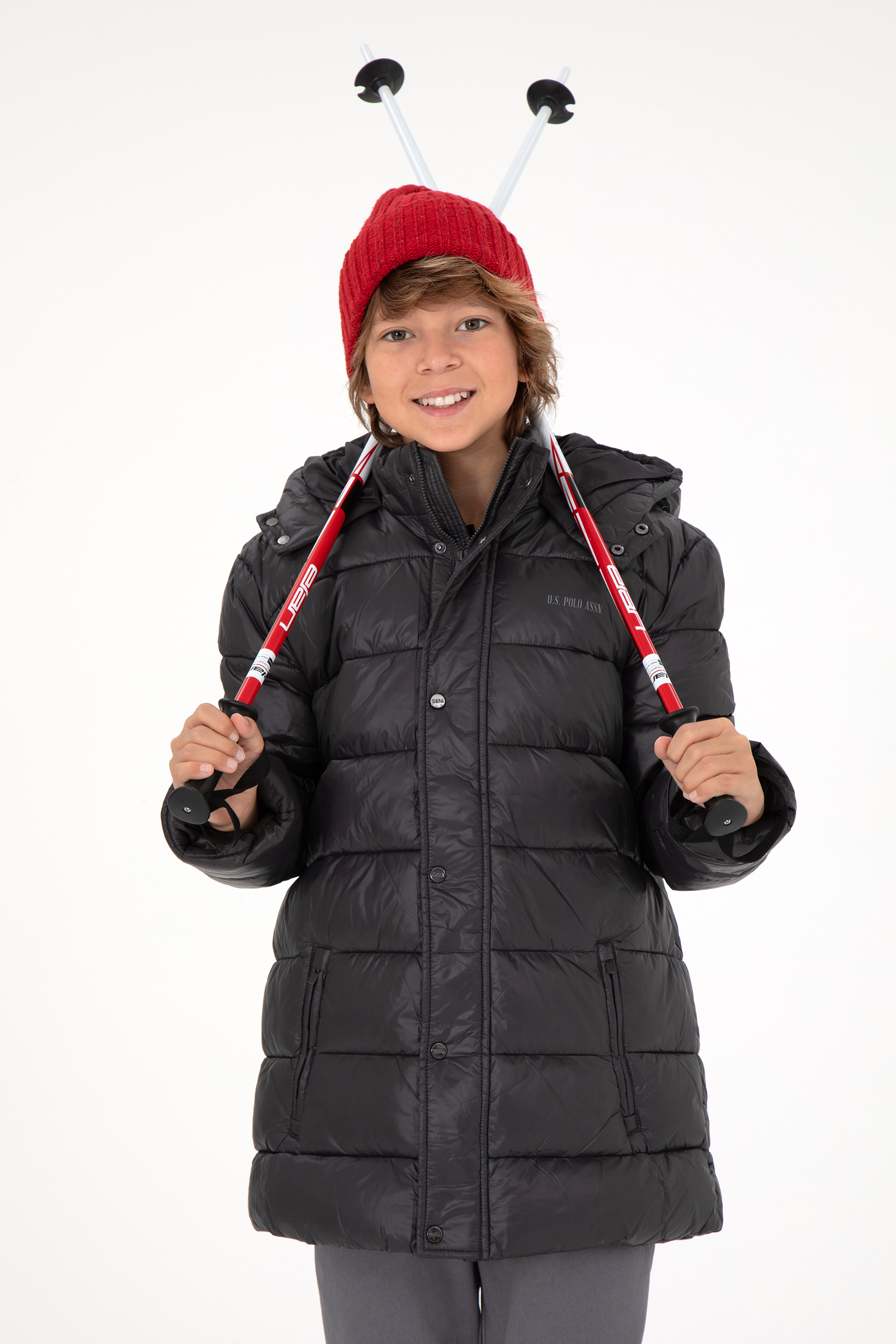 کاپشن زغالی BASIC پسرانه یو اس پولو | US POLO ASSN