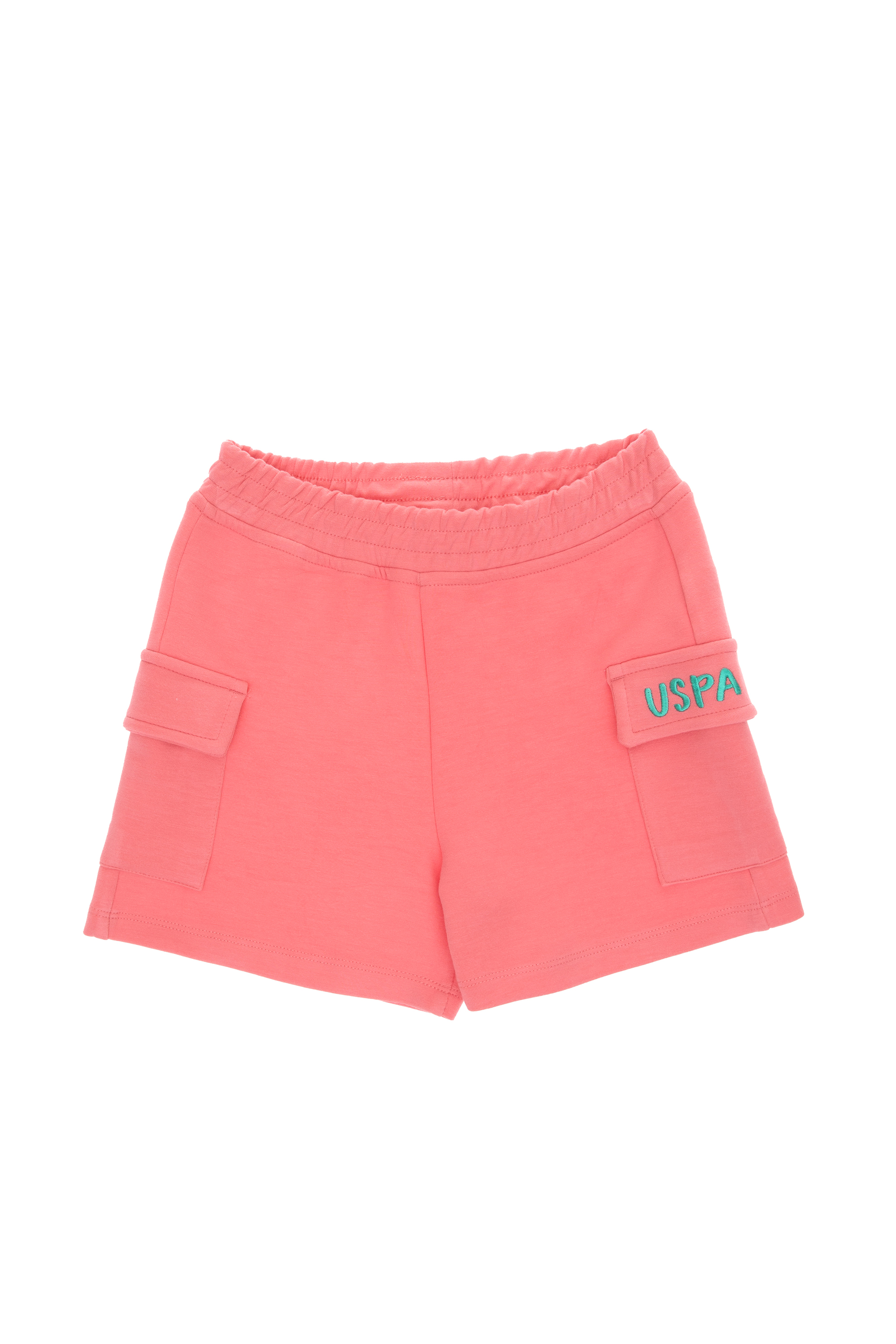 شلوارک کارگو صورتی ریلکس دخترانه یو اس پولو | US POLO ASSN