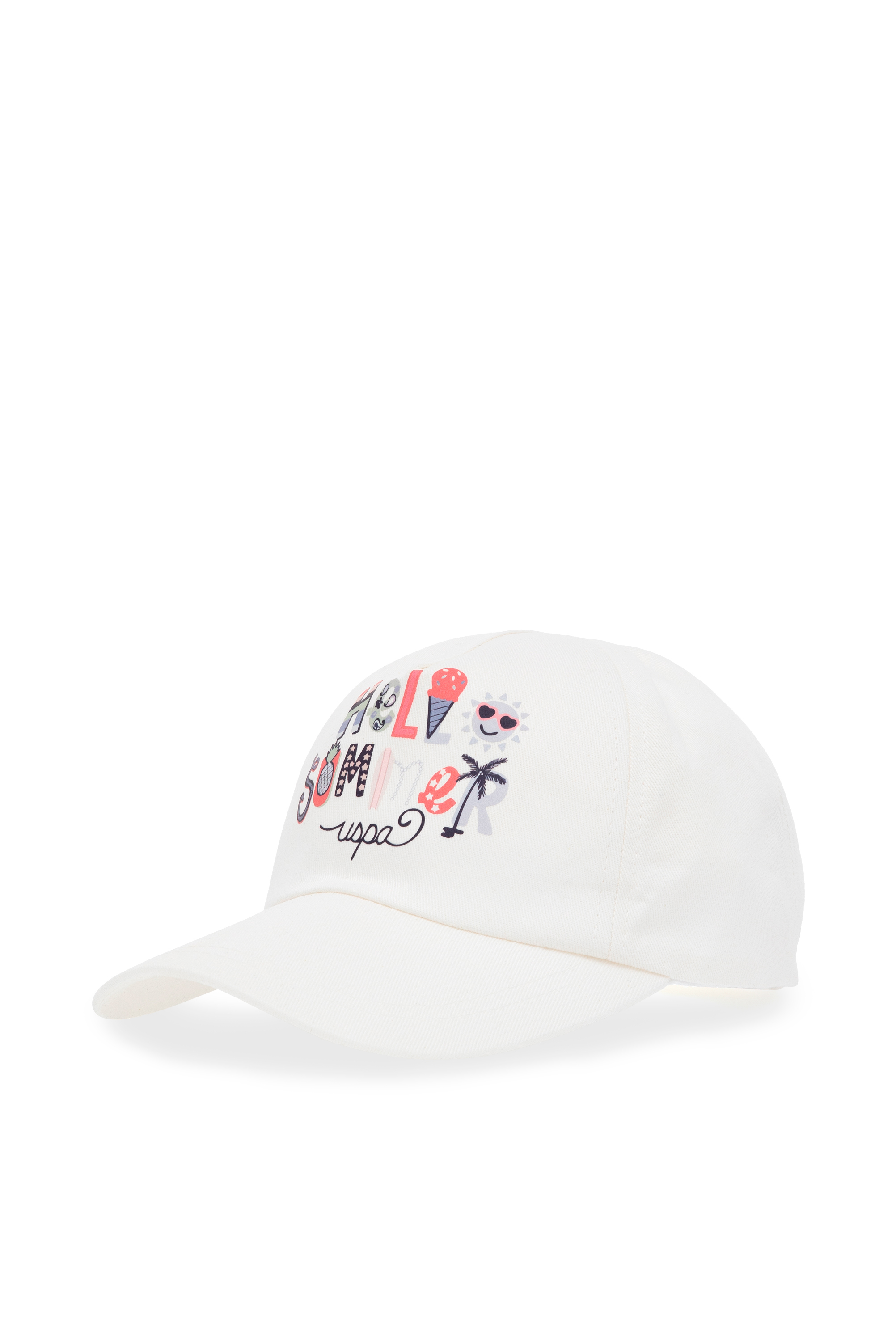 کلاه لبه دار سفید رگولار دخترانه یو اس پولو | US POLO ASSN
