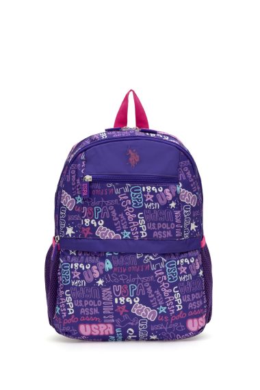 کیف مدرسه  بنفش  استاندارد فیت  دخترانه یو اس پولو | US POLO ASSN