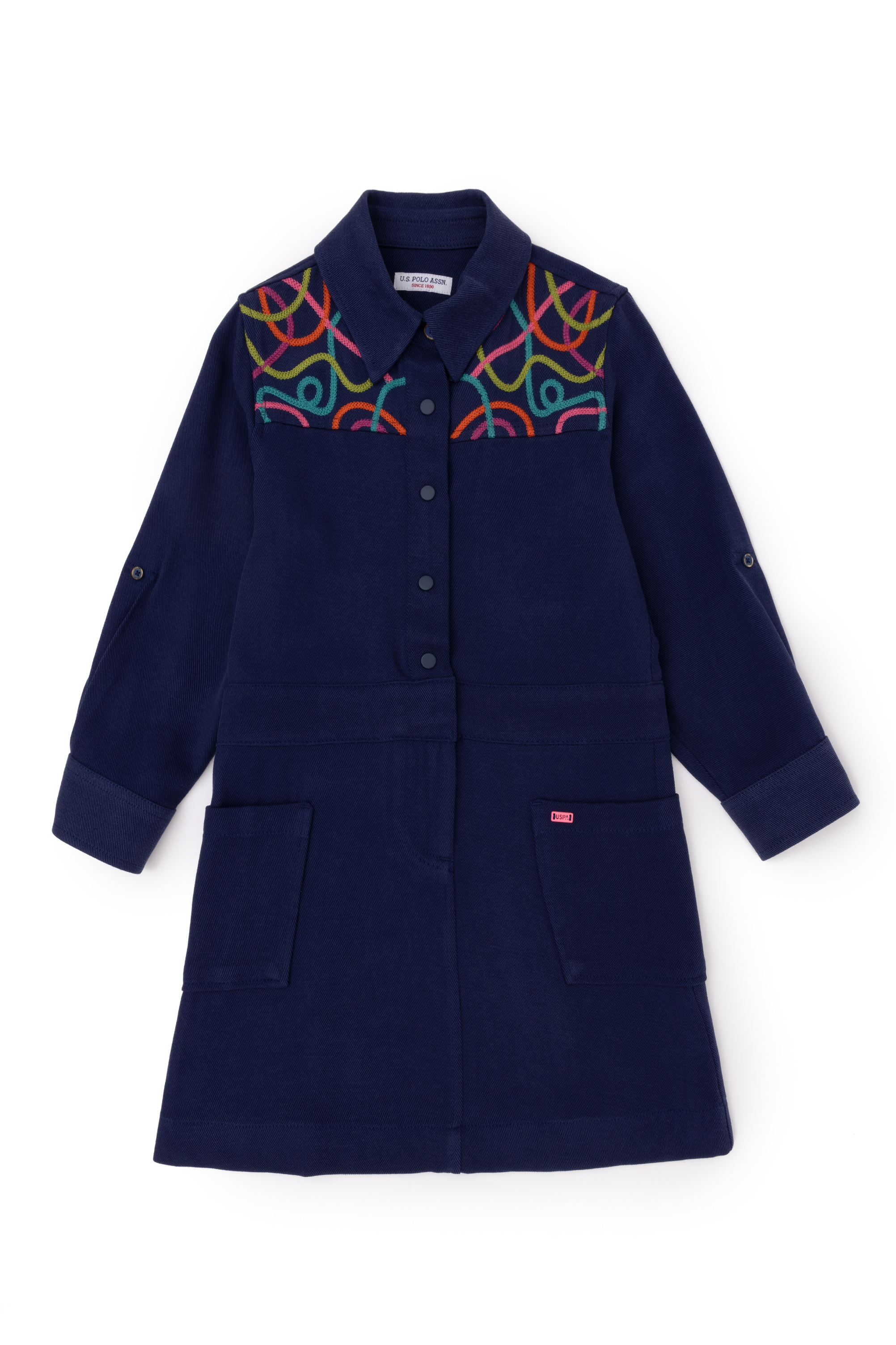 لباس بلند لاجورد رگولار دخترانه یو اس پولو | US POLO ASSN