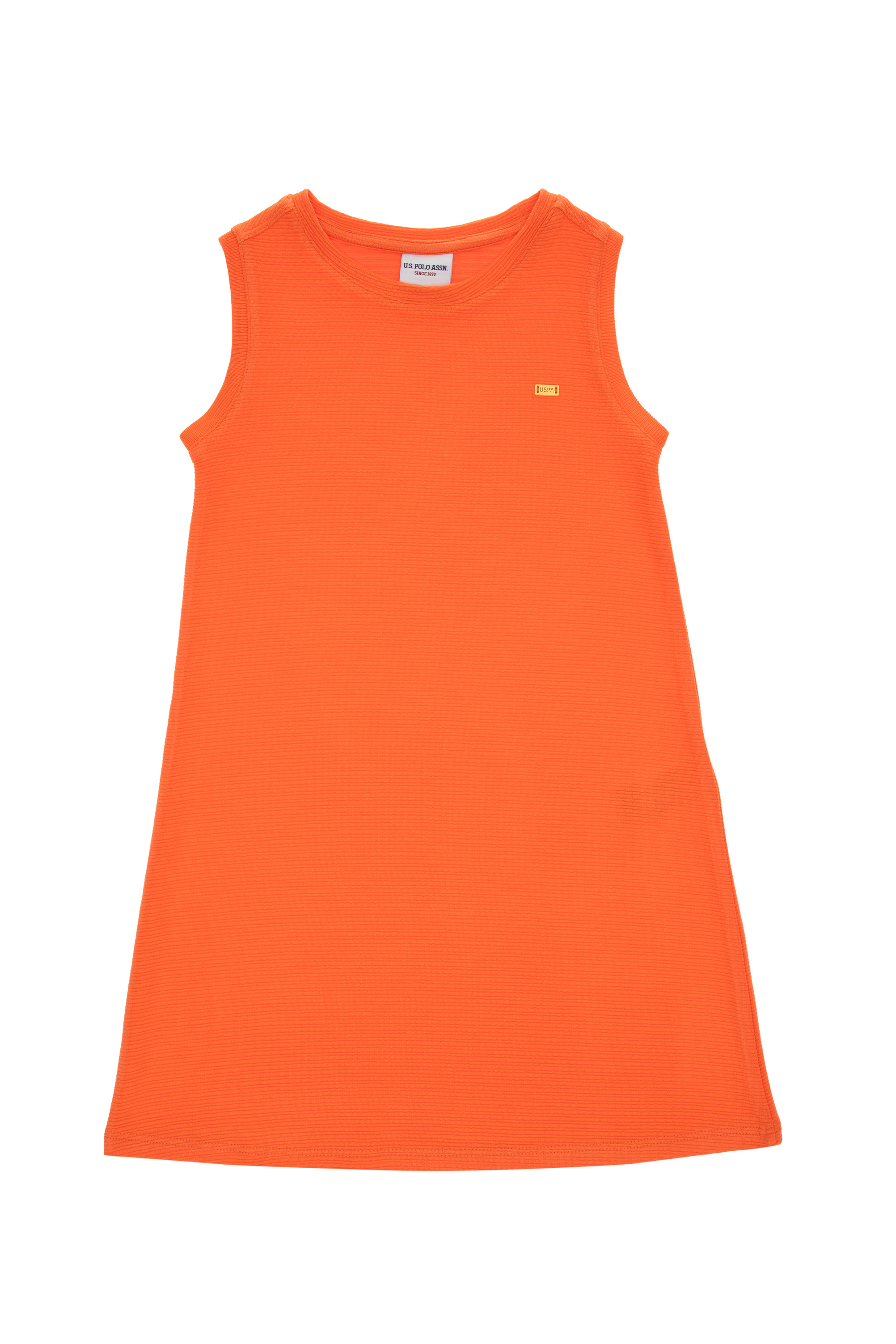 لباس بلند یقه گرد گل اناری استاندارد فیت دخترانه یو اس پولو | US POLO ASSN