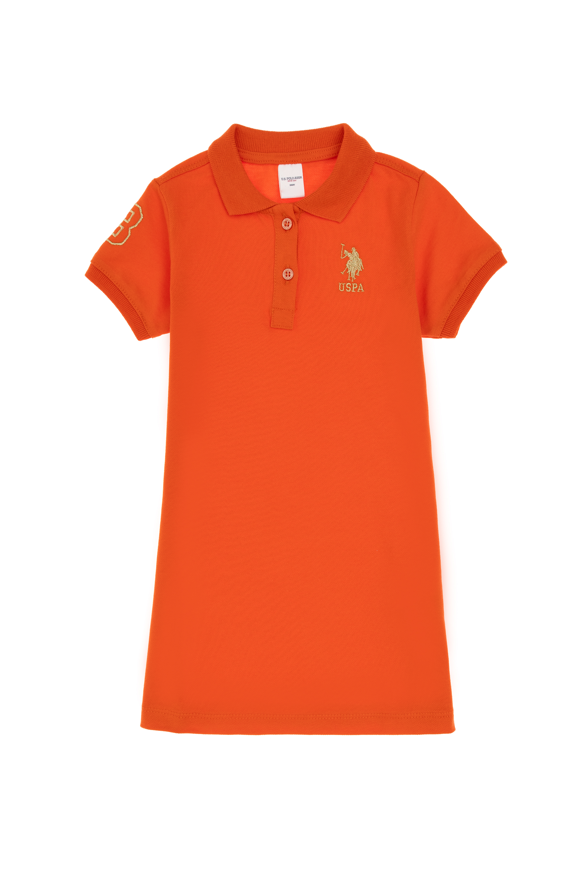 لباس بلند یقه پولو گل اناری استاندارد فیت دخترانه یو اس پولو | US POLO ASSN