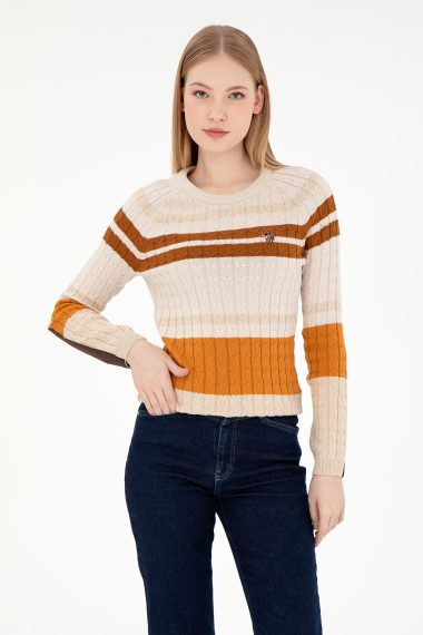 بافت  خاکستری ملانژ  اندامی  زنانه یو اس پولو | US POLO ASSN