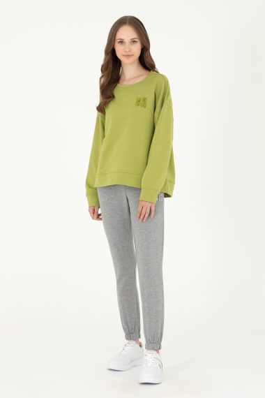 شلوار ورزشی جاگر  خاکستری ملانژ  رگولار  زنانه یو اس پولو | US POLO ASSN