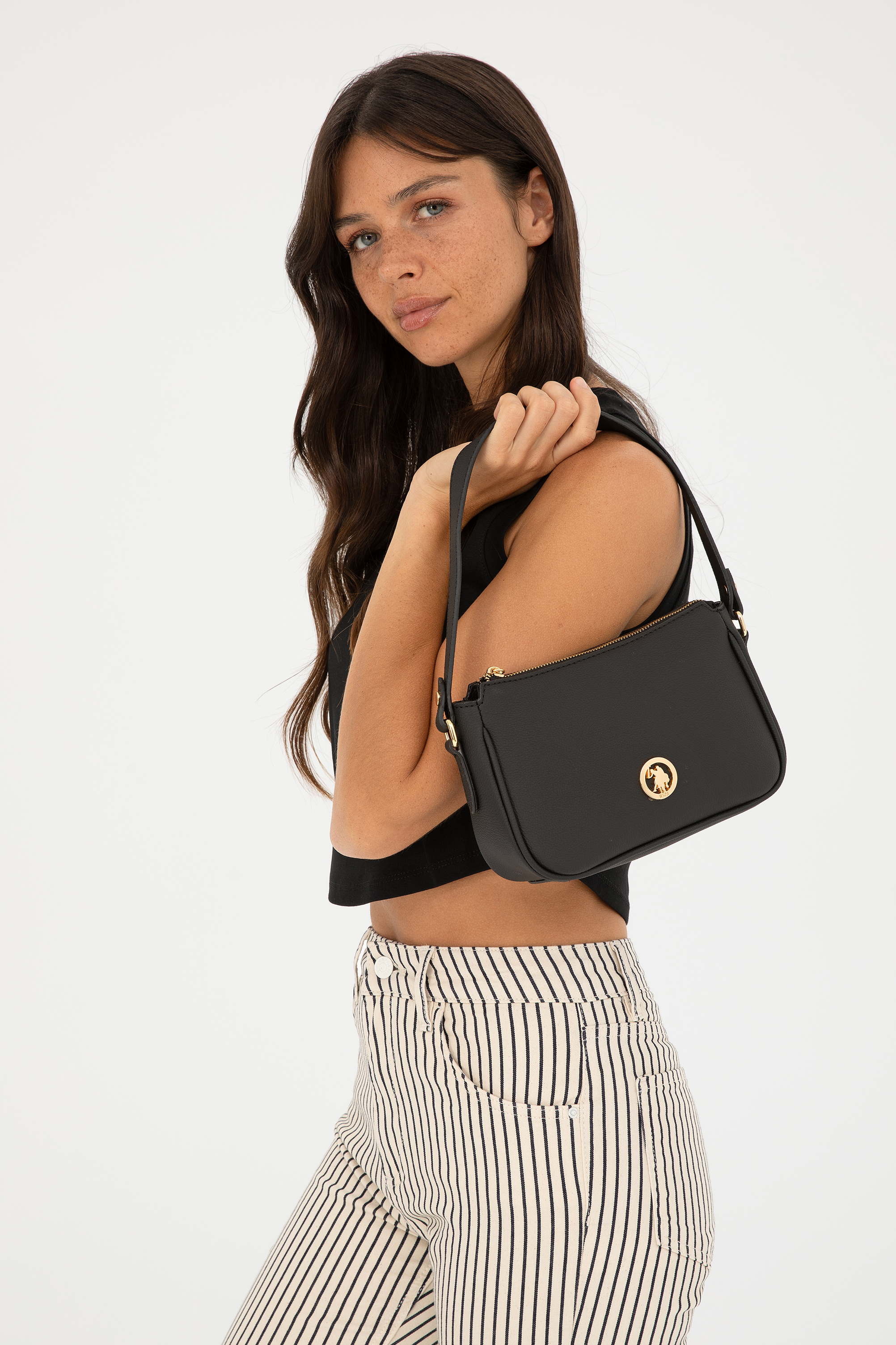 کیف رودوشی سیاه استاندارد فیت زنانه یو اس پولو | US POLO ASSN