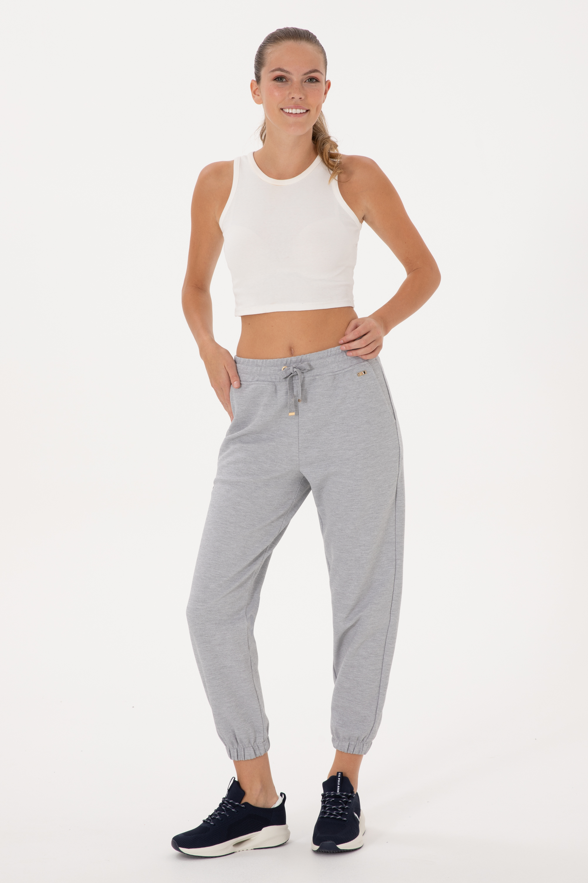 شلوار ورزشی جاگر خاکستری ملانژ جاگر زنانه یو اس پولو | US POLO ASSN