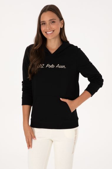 سویشرت هودی  سیاه  رگولار  زنانه یو اس پولو | US POLO ASSN
