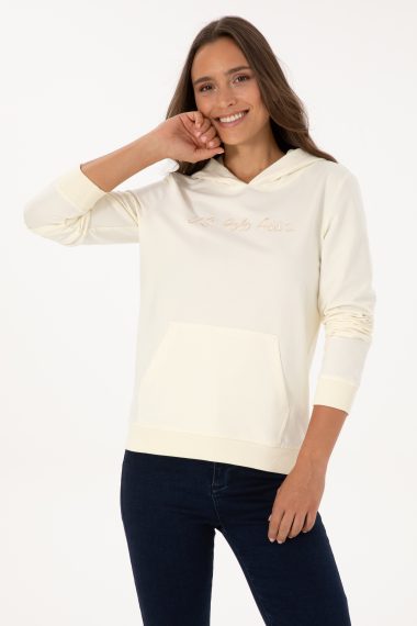 سویشرت هودی  کرمی  رگولار  زنانه یو اس پولو | US POLO ASSN