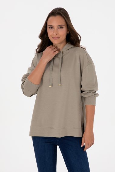 سویشرت  خاکی روشن  Oversize  زنانه یو اس پولو | US POLO ASSN