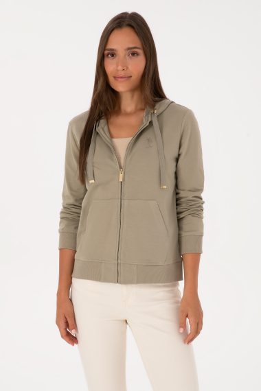 سویشرت  خاکی روشن  رگولار  زنانه یو اس پولو | US POLO ASSN