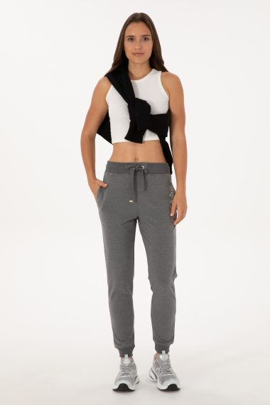 شلوار ورزشی جاگر  زغالی ملانژ  اندامی  زنانه یو اس پولو | US POLO ASSN