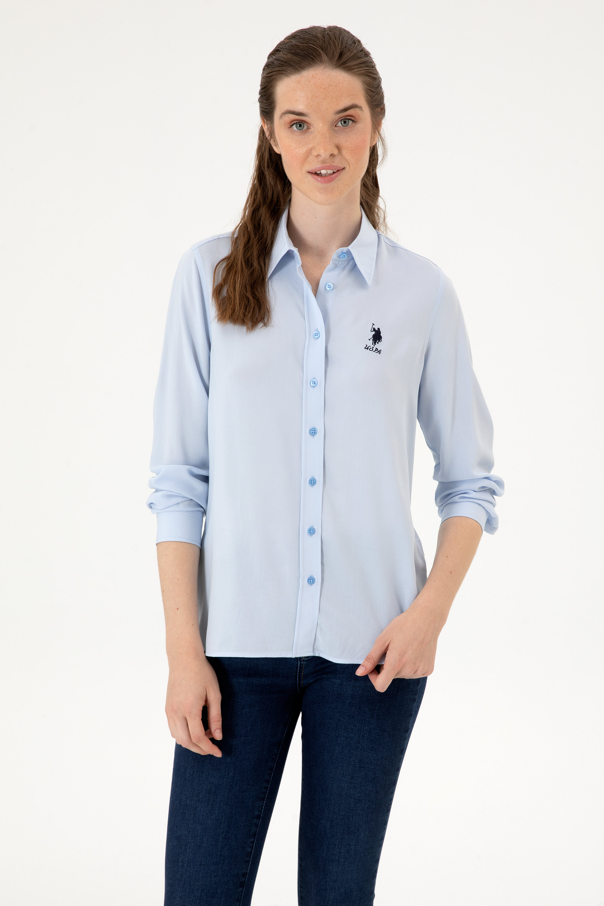 پیراهن سورمه ای روشن اندامی زنانه یو اس پولو | US POLO ASSN