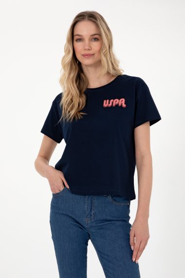 تی شرت یقه گرد  لاجورد  ریلکس  زنانه یو اس پولو | US POLO ASSN