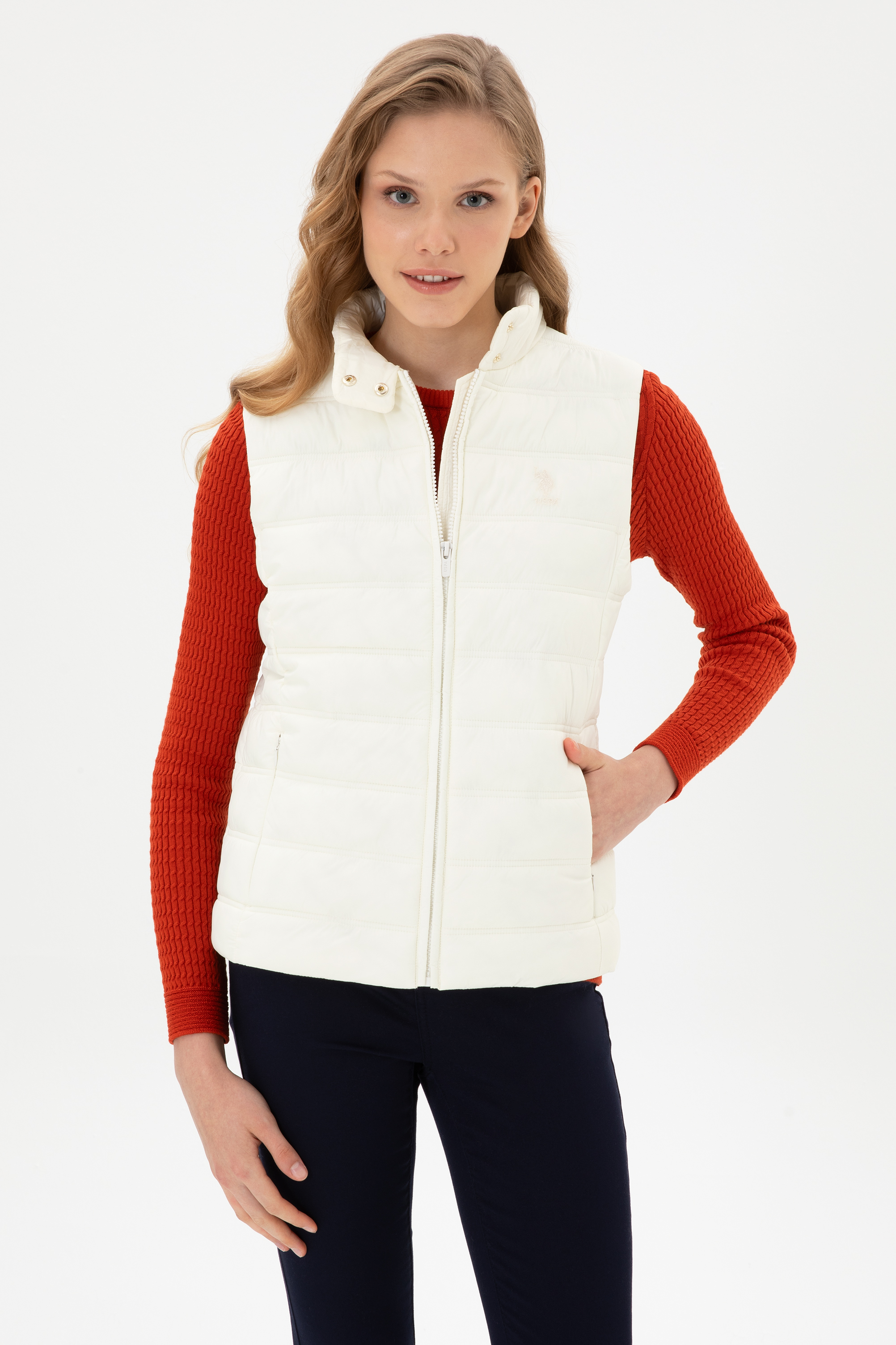جلیقه سفید BASIC زنانه یو اس پولو | US POLO ASSN