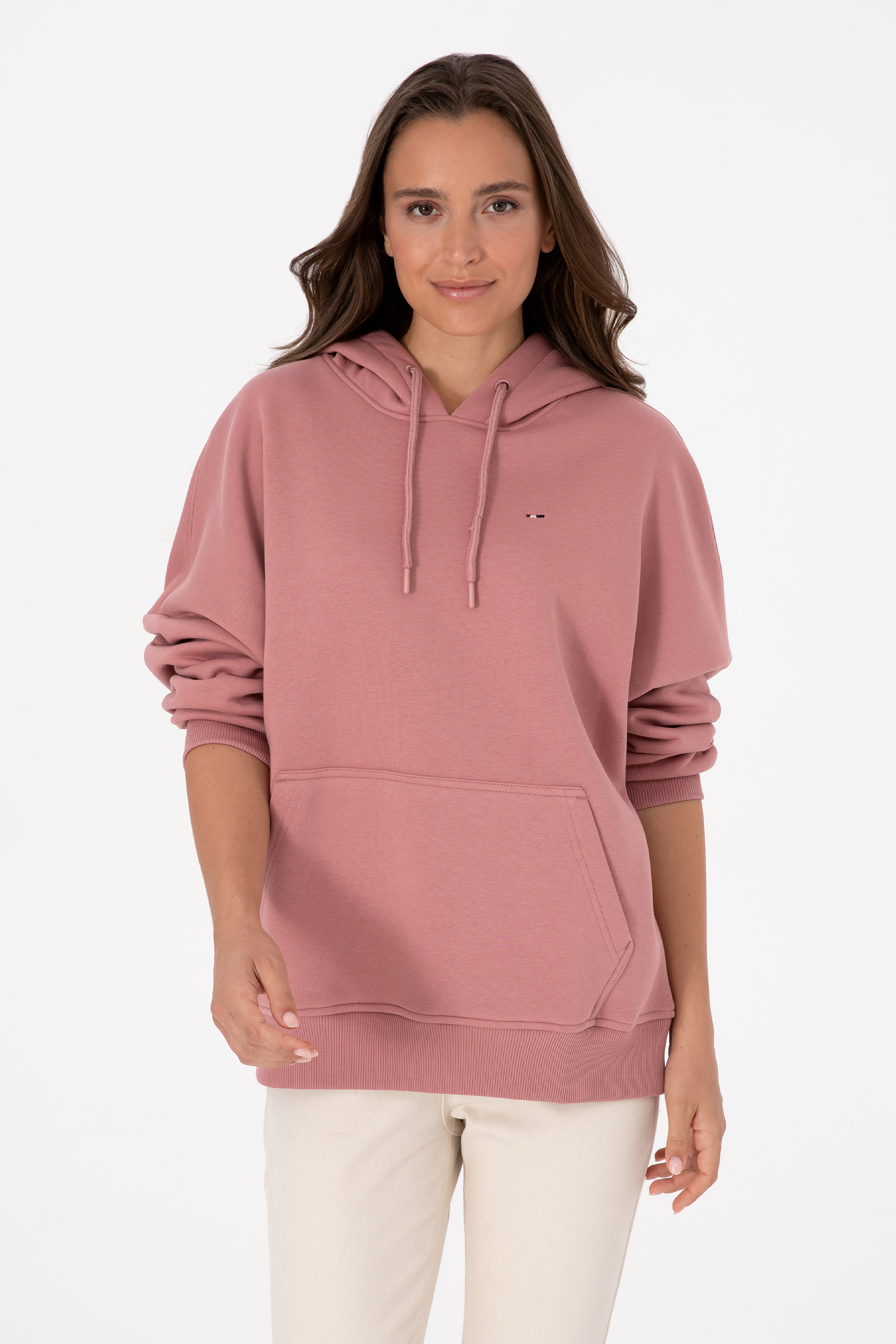 سویشرت صورتی Oversize زنانه یو اس پولو | US POLO ASSN