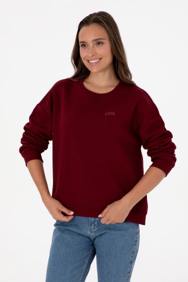سویشرت  بورگاندی  Oversize  زنانه یو اس پولو | US POLO ASSN
