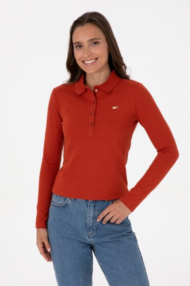 سویشرت  آجری  اندامی  زنانه یو اس پولو | US POLO ASSN
