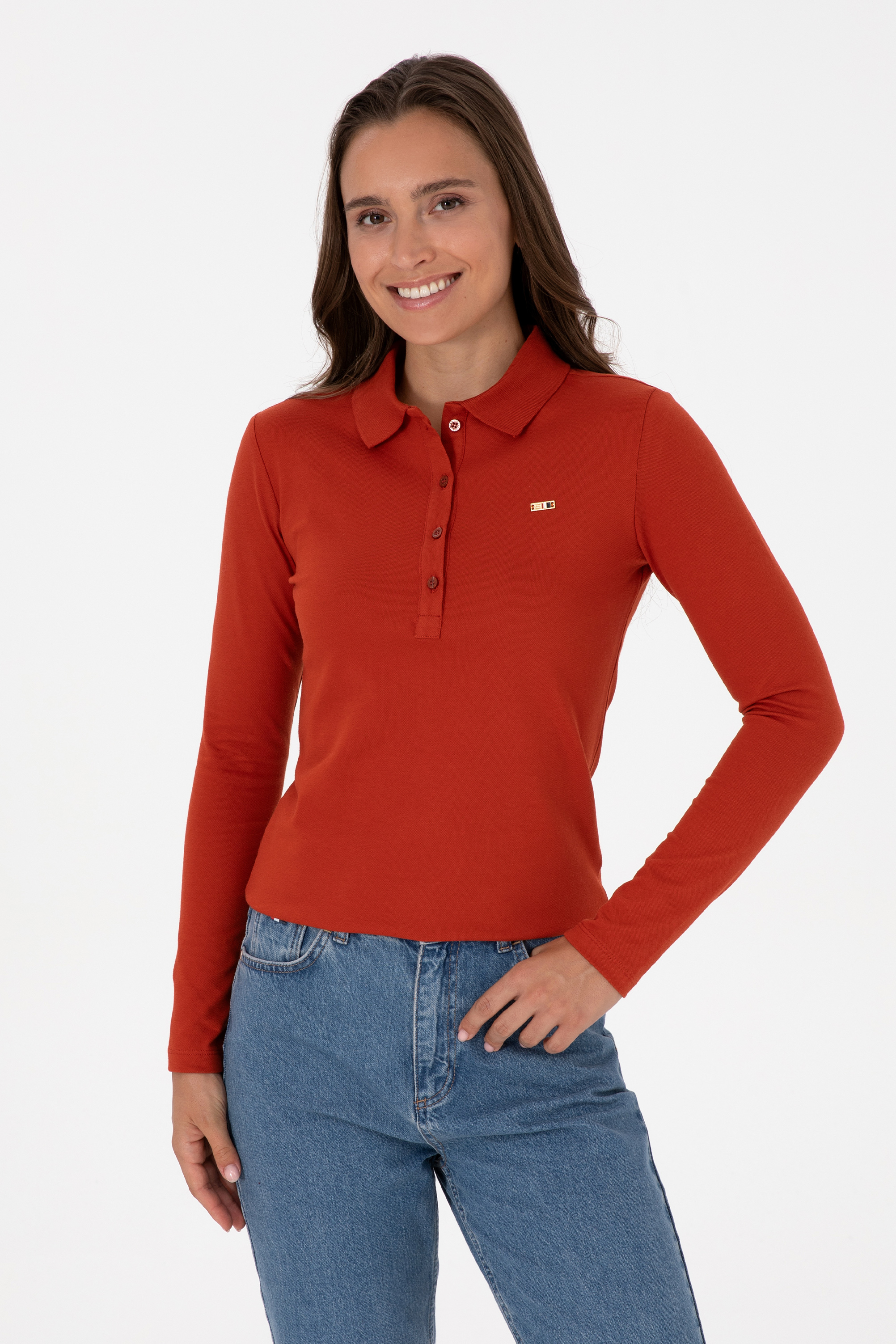 سویشرت آجری اندامی زنانه یو اس پولو | US POLO ASSN