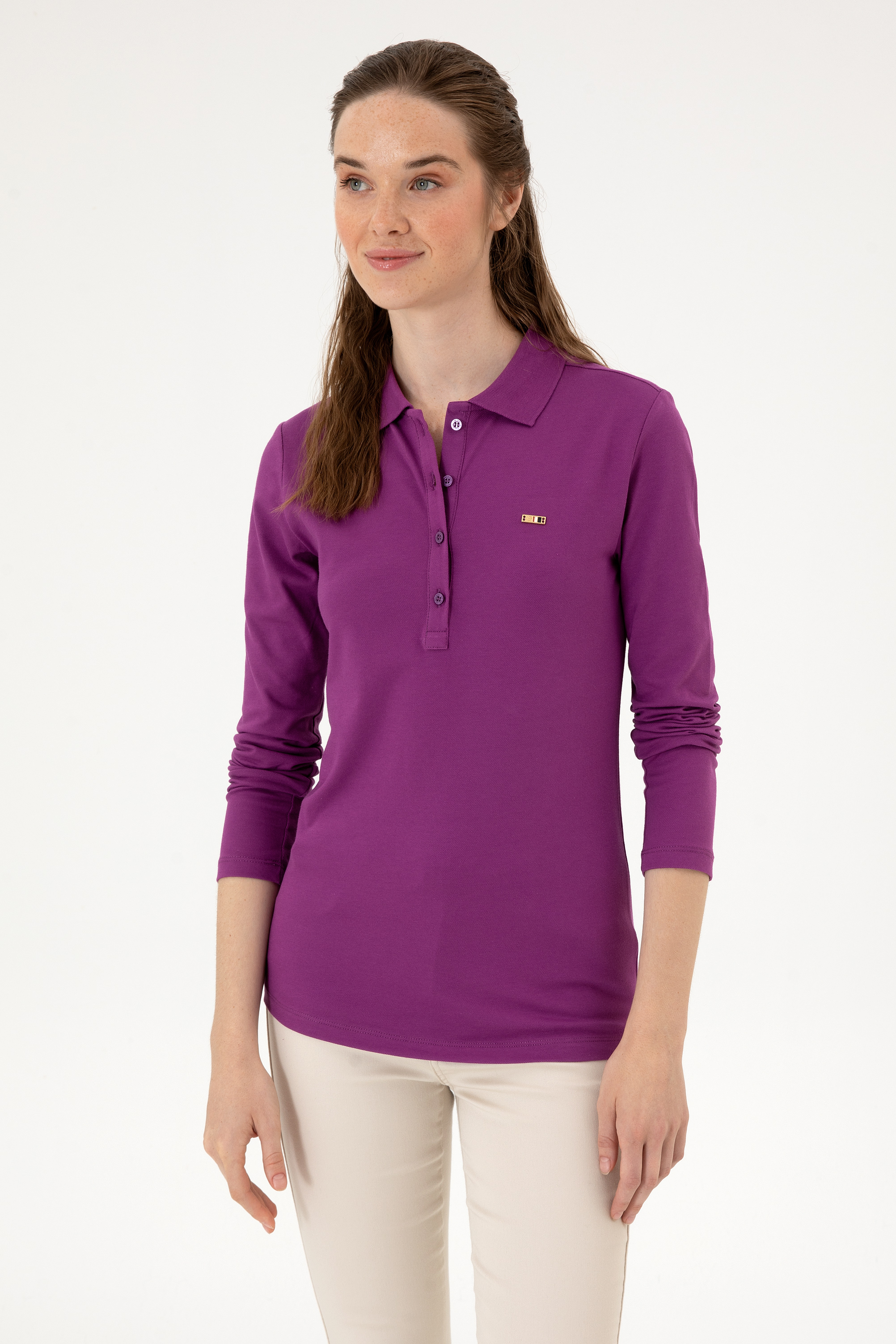 سویشرت بنفش اندامی زنانه یو اس پولو | US POLO ASSN