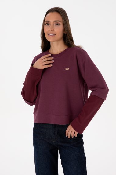 سویشرت  آلبالویی  ریلکس  زنانه یو اس پولو | US POLO ASSN
