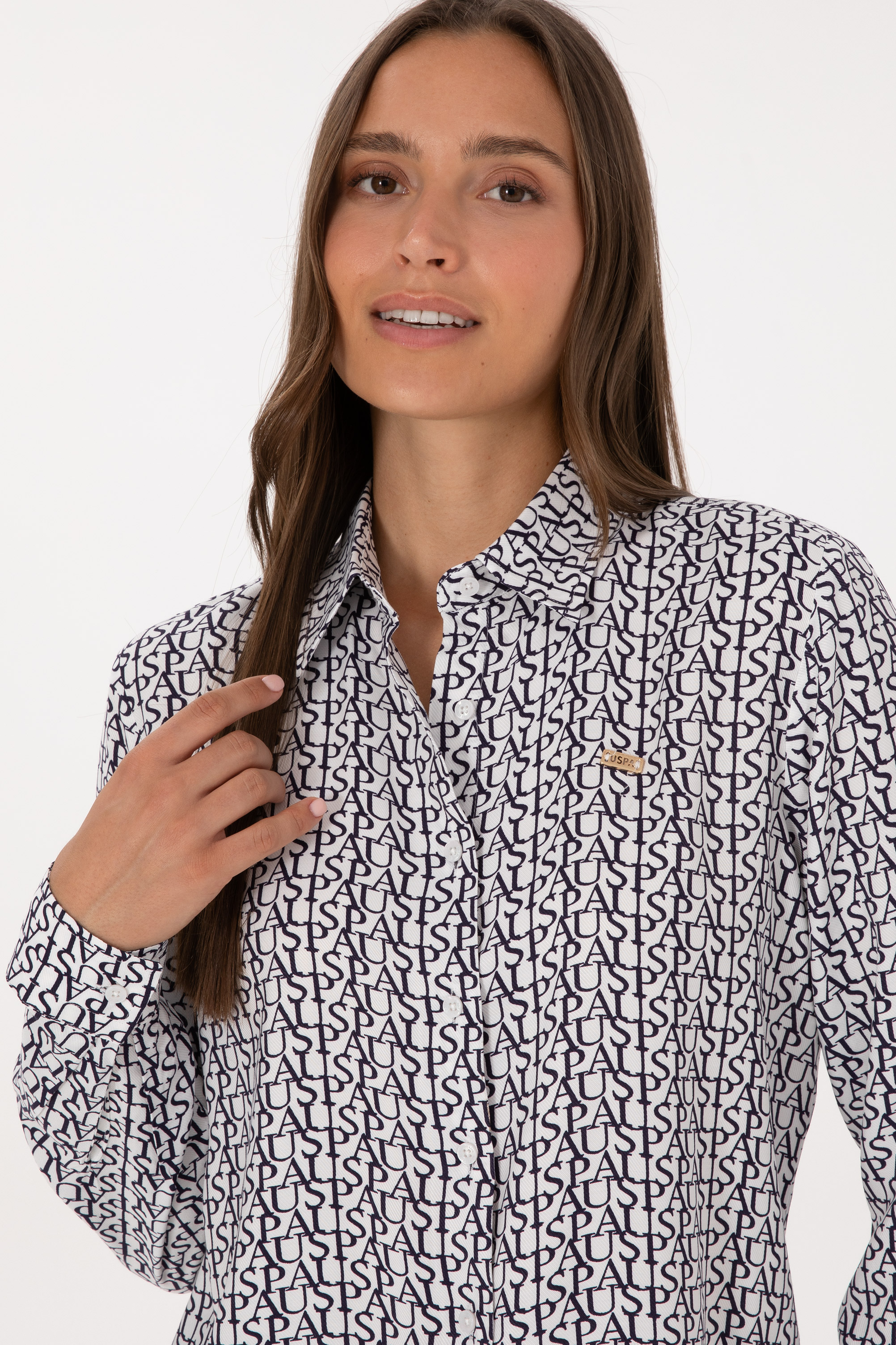 پیراهن سفید رگولار زنانه یو اس پولو | US POLO ASSN