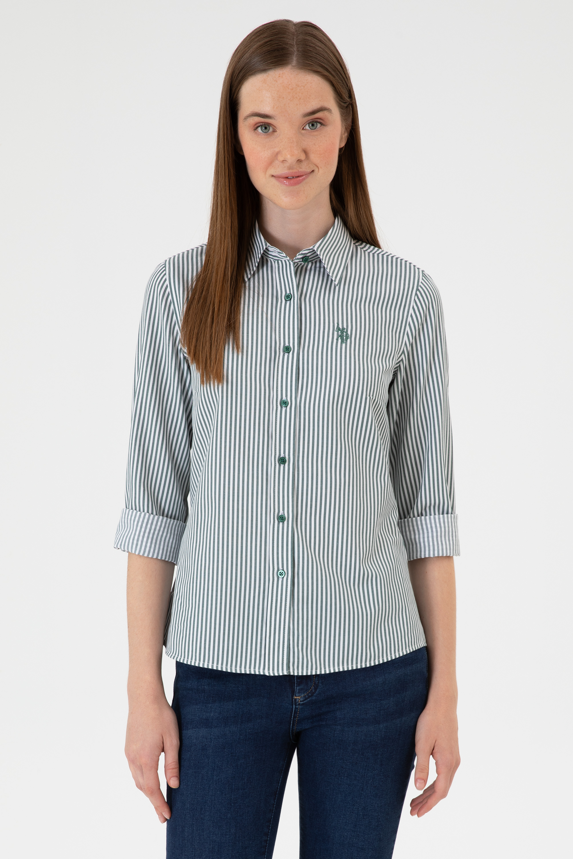 پیراهن سبز تیره اندامی زنانه یو اس پولو | US POLO ASSN