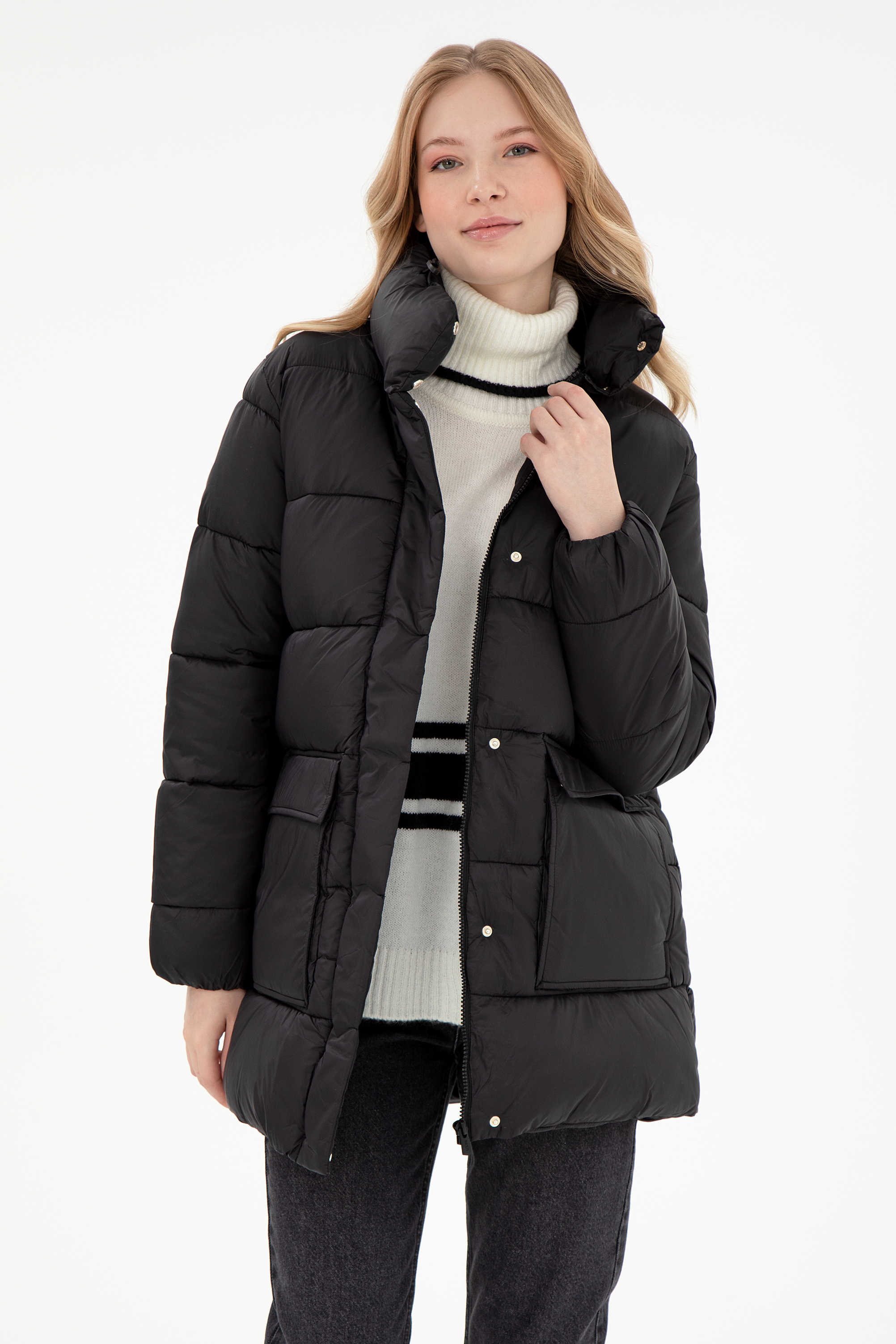 کاپشن سیاه BASIC زنانه یو اس پولو | US POLO ASSN