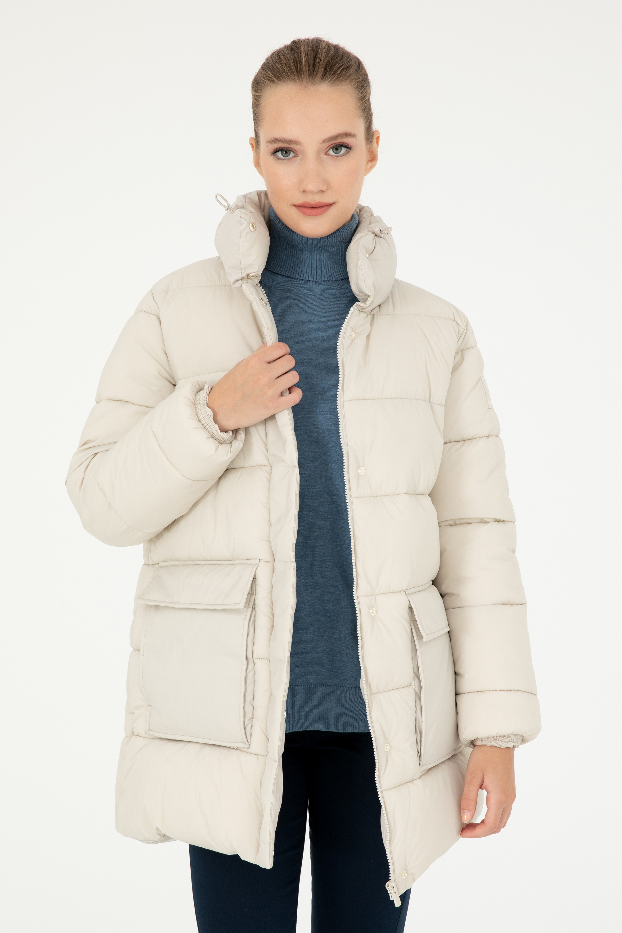 کاپشن خاکستری BASIC زنانه یو اس پولو | US POLO ASSN