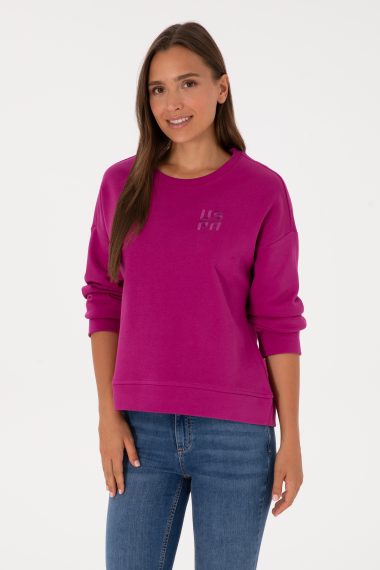 سویشرت  ارغوانی  Oversize  زنانه یو اس پولو | US POLO ASSN