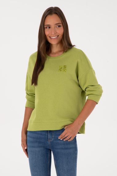 سویشرت  سبز پسته ای  Oversize  زنانه یو اس پولو | US POLO ASSN