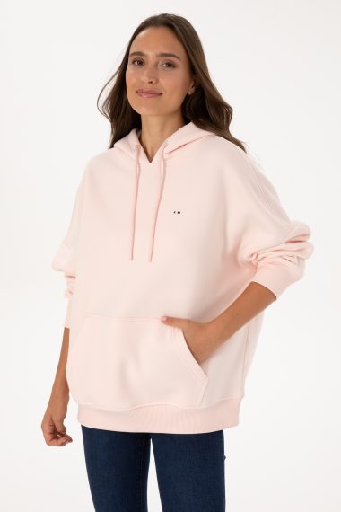 سویشرت  صورتی روشن  Oversize  زنانه یو اس پولو | US POLO ASSN