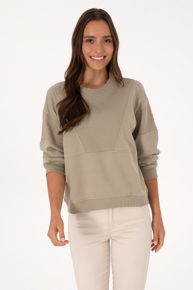 سویشرت  خاکی روشن  ریلکس  زنانه یو اس پولو | US POLO ASSN